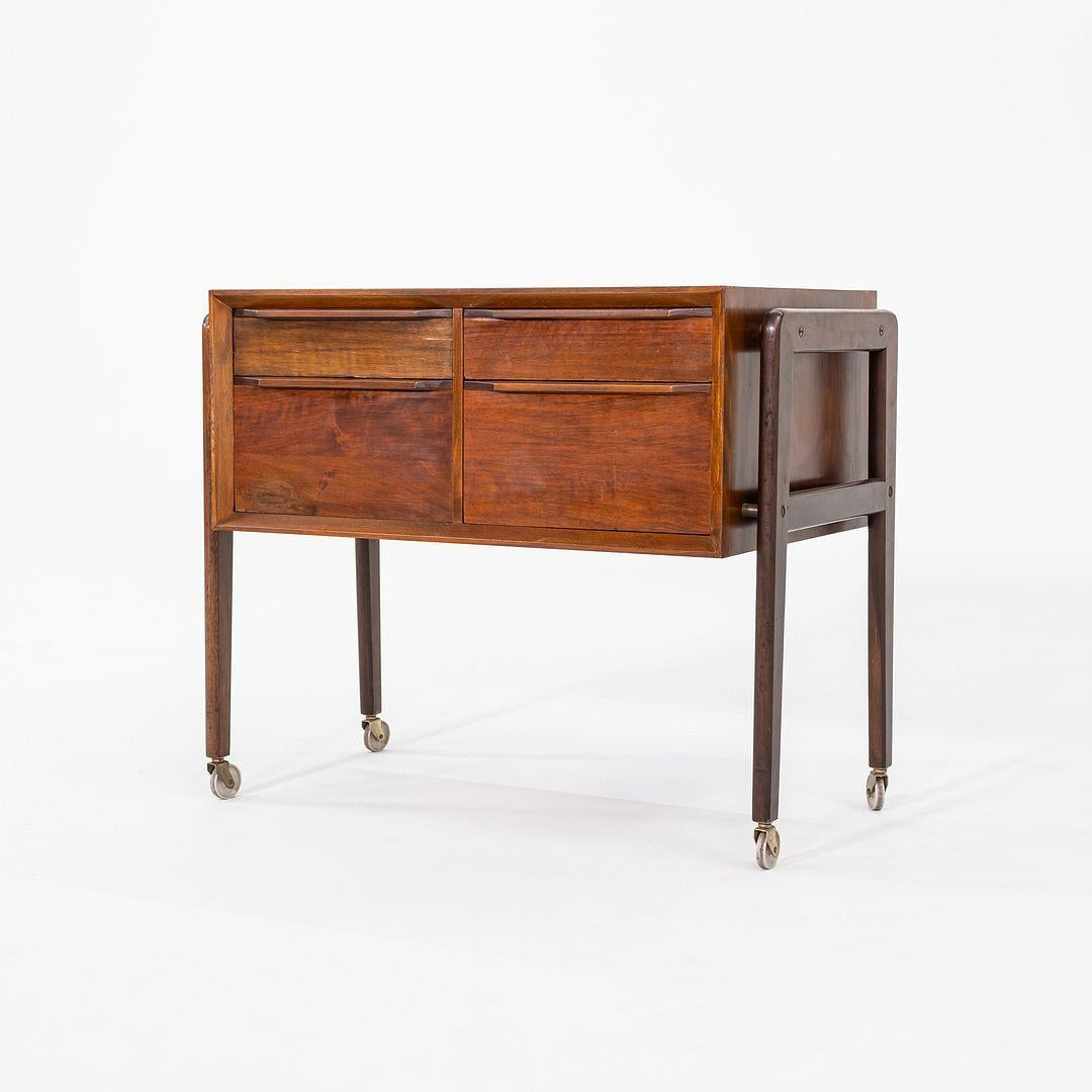 Metà XX secolo Armadio a rotelle o cassettiera da cucito in teak di Arne Vodder del 1960 in vendita