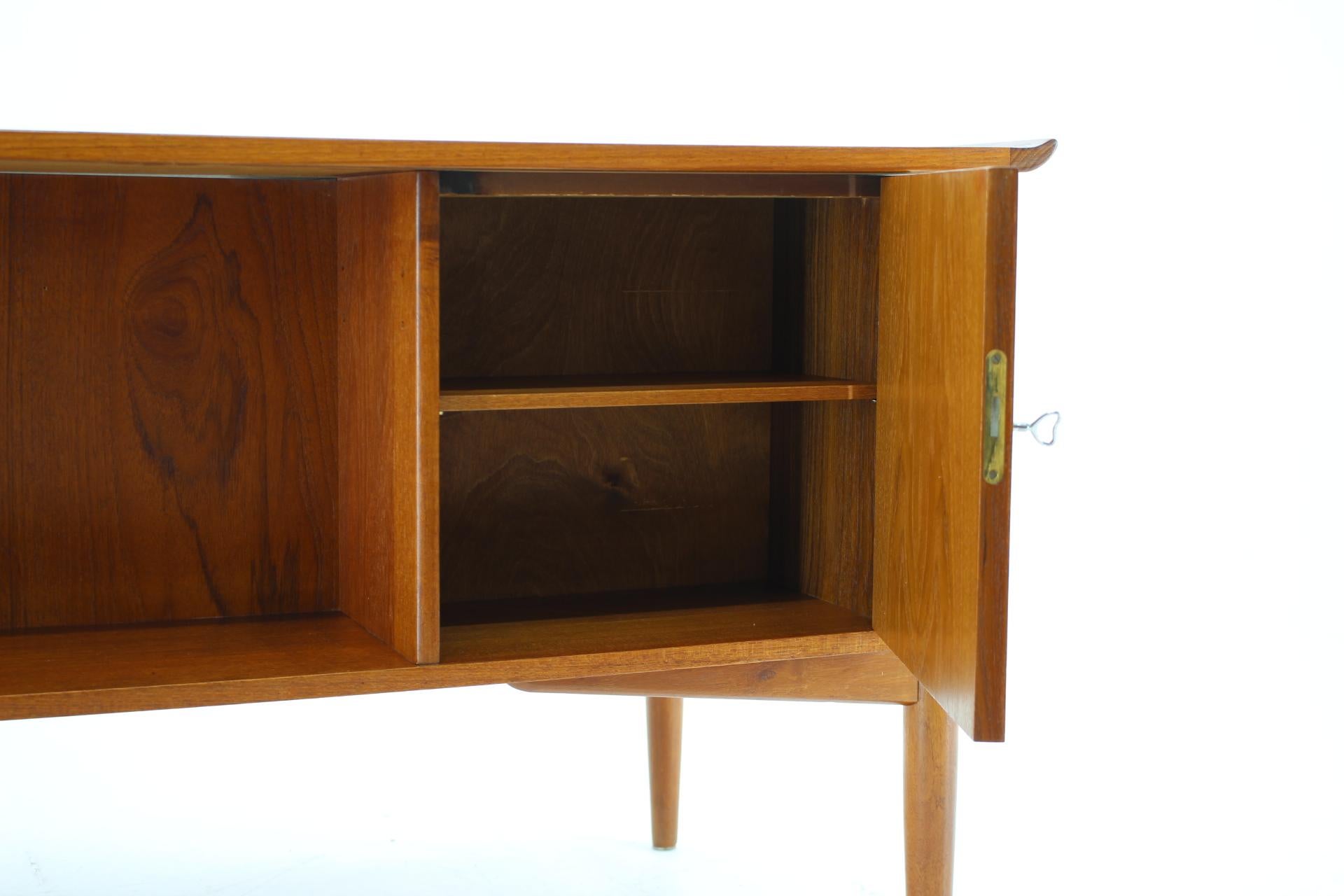 Mid-20th Century 1960s Arne Vodder Teak Free Standing Writing Desk for H.P. Hansen, Denmark