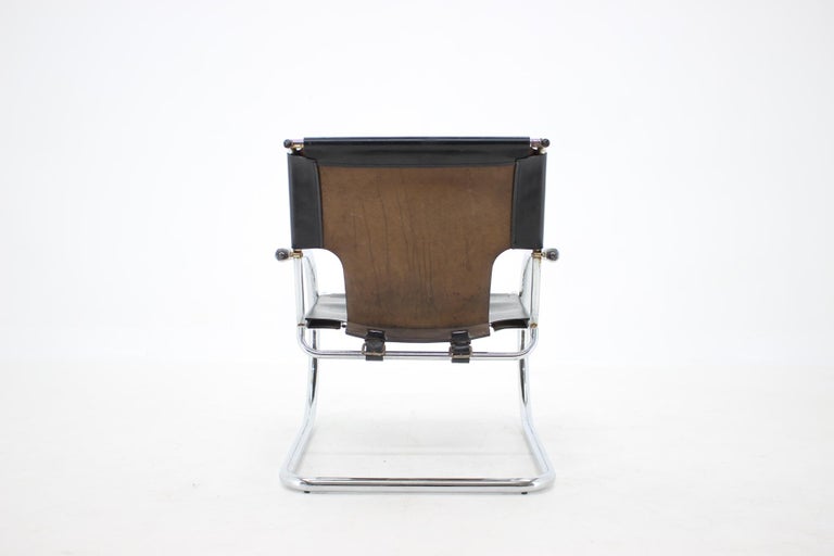 1960s Arrben Chrome and Leather Cantilever Chair, Italy In Good Condition For Sale In Praha, CZ