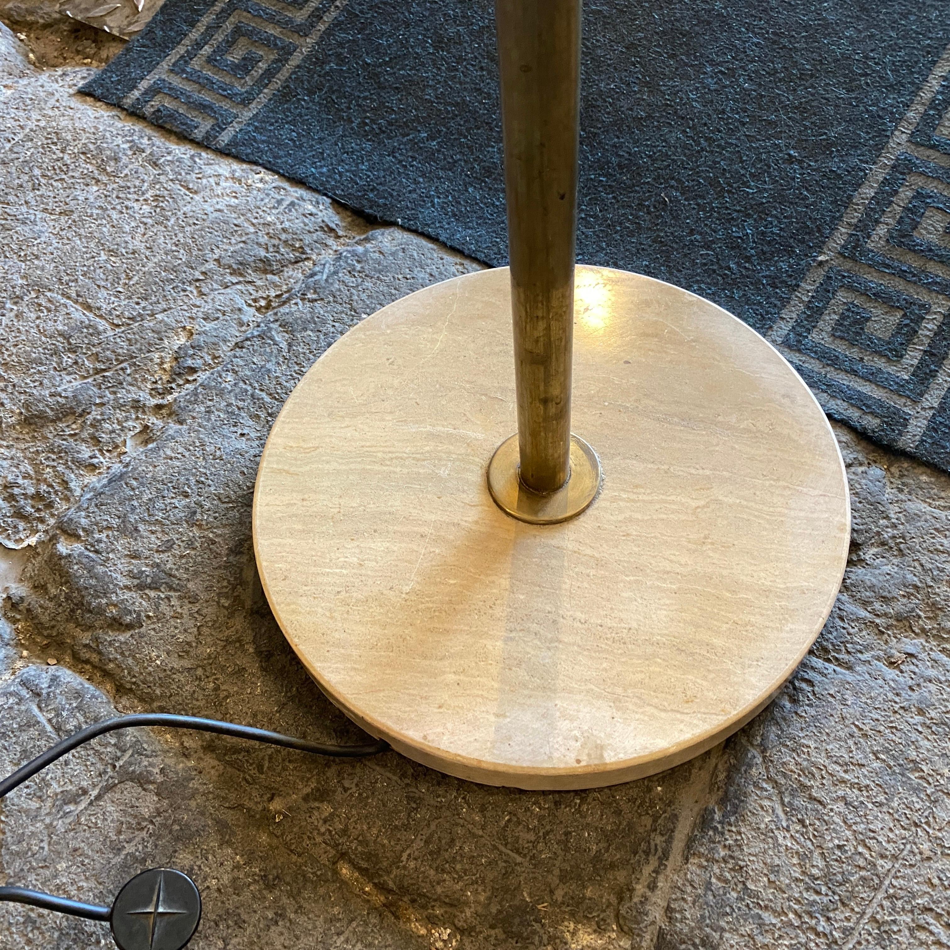 1960s Arredoluce Mid-Century Modern Brass Marble and Glass Floor Lamp For Sale 6