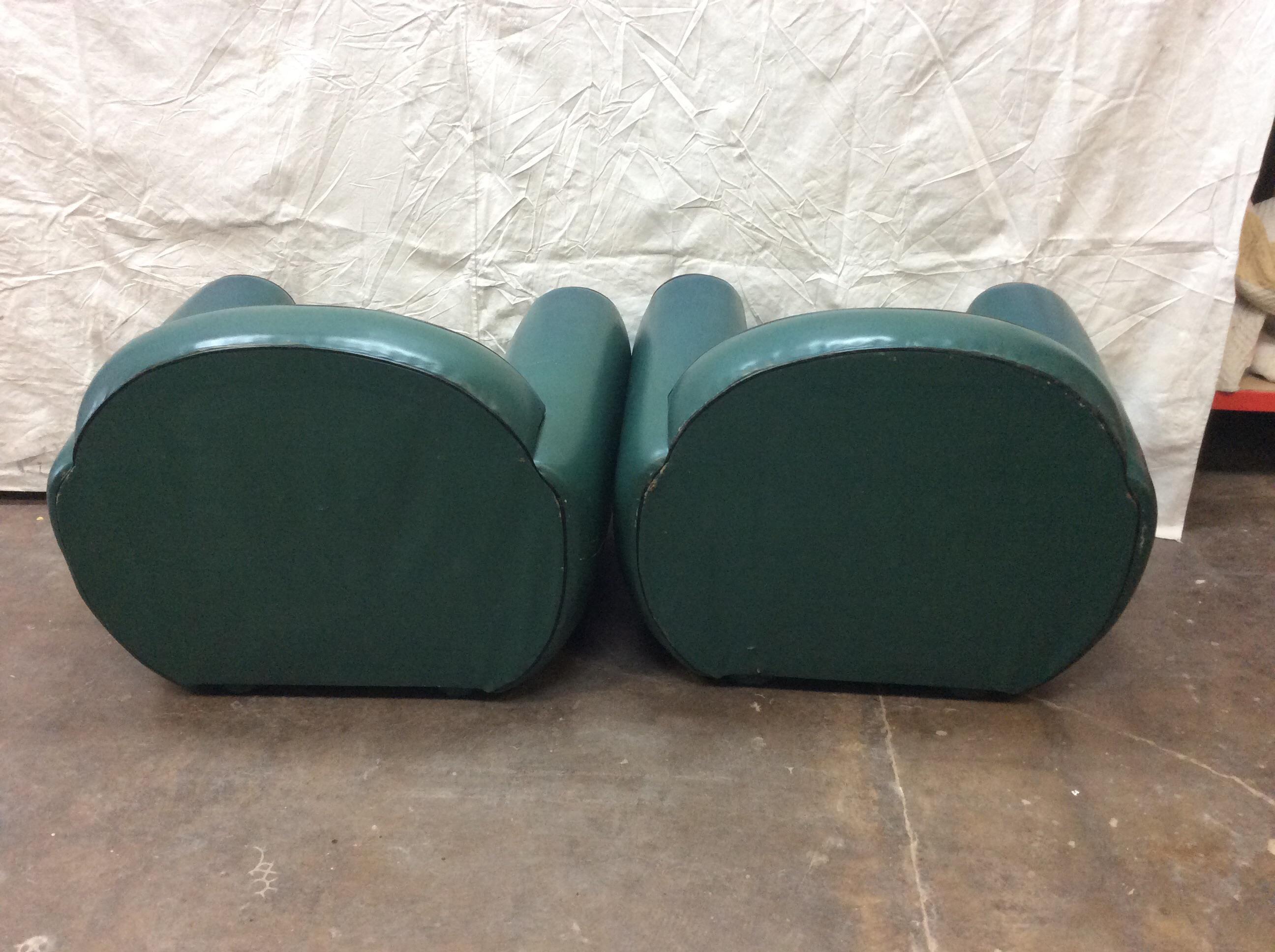 1960s Art Deco Leather Club Chairs - a Pair 6