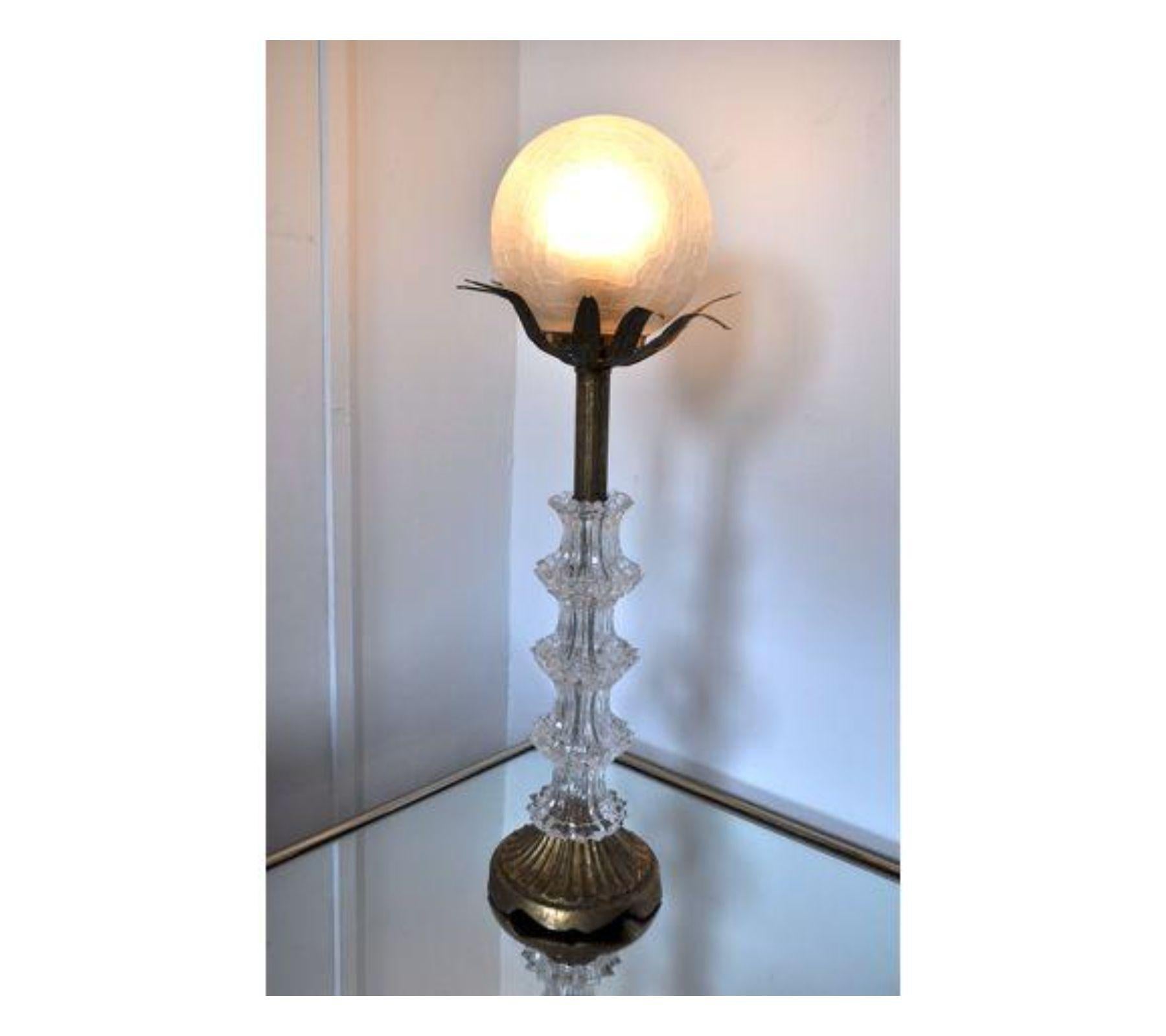 Hollywood Regency 1960s Art Deco Murano Table Lamp, Italy For Sale