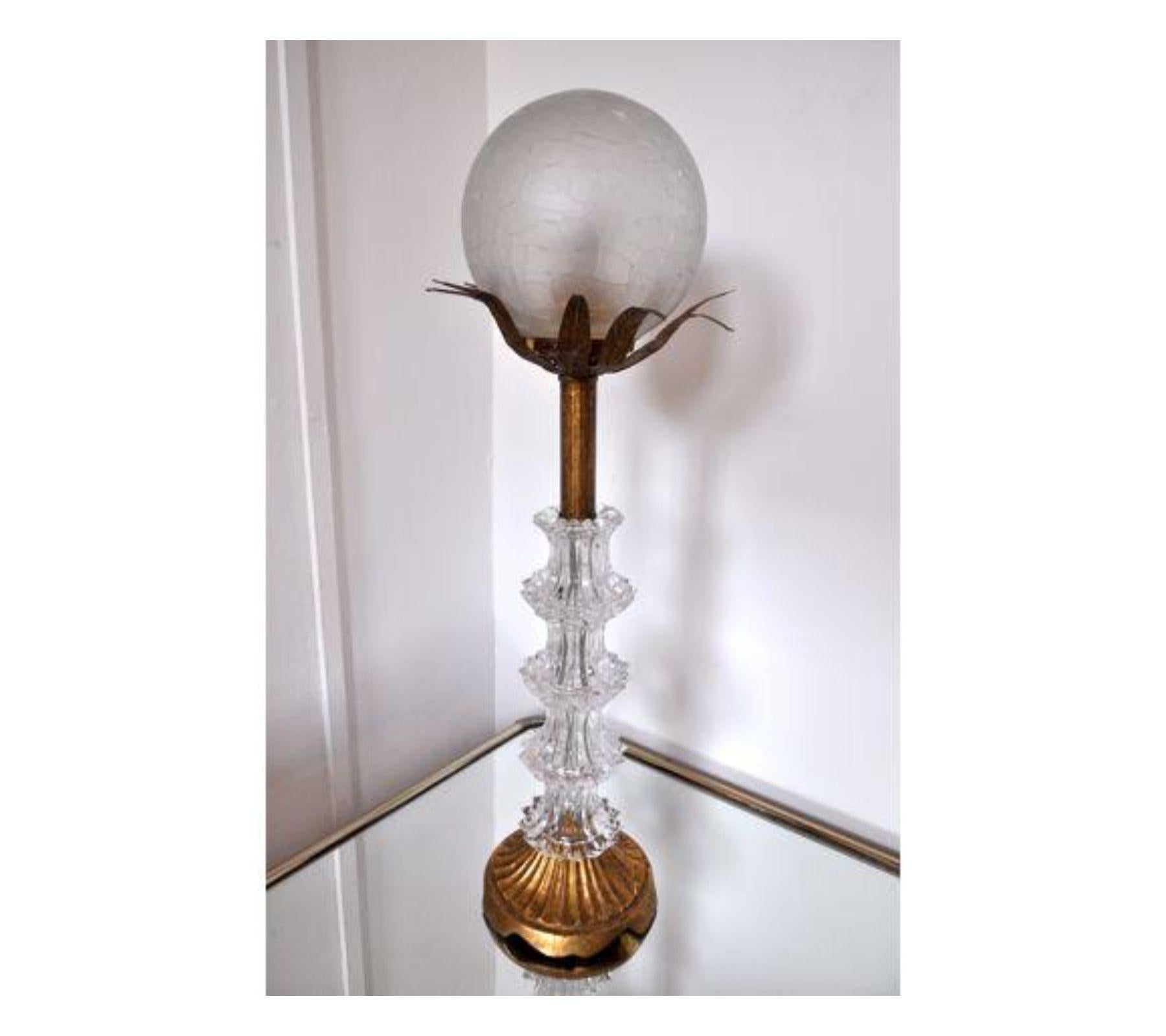 1960s Art Deco Murano Table Lamp, Italy In Good Condition For Sale In BARCELONA, ES