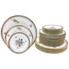 1960s Art Deco Style Spode England Bone China "Lowestoft" Set of 32 Pieces