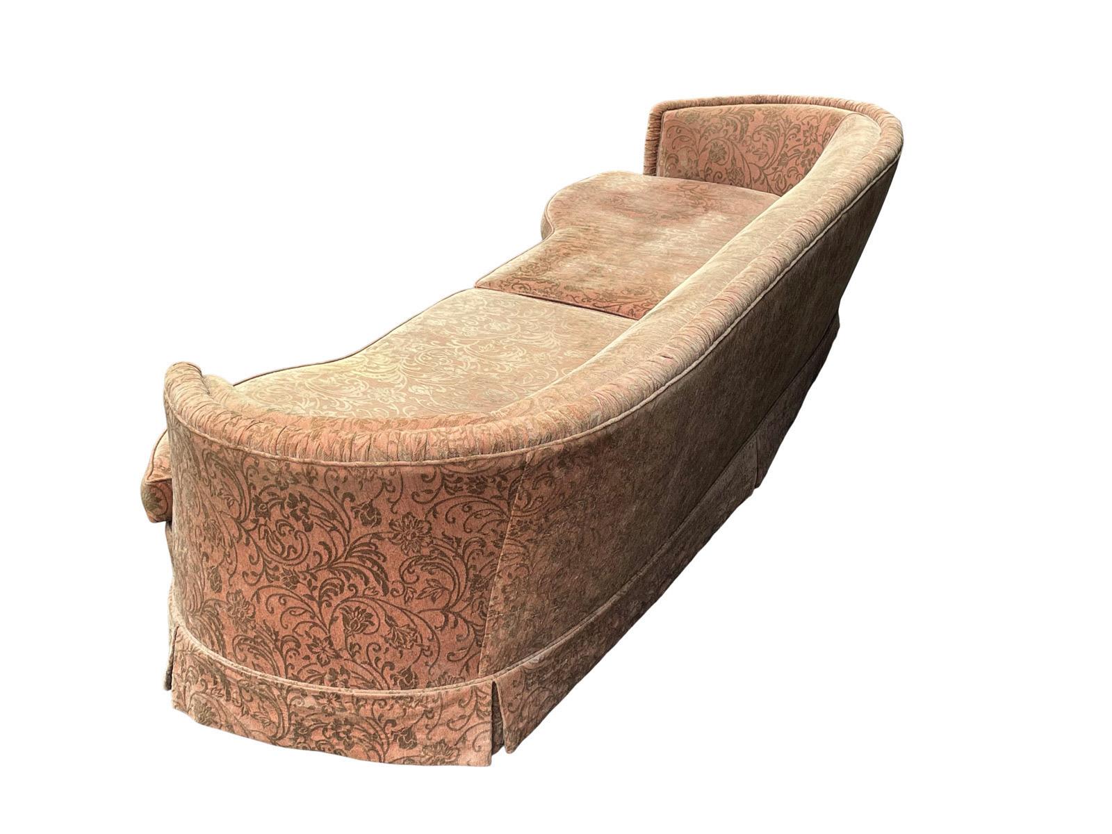 1960er Art Deco Wormley Stil 9ft gerundetes Sofa (Moderne der Mitte des Jahrhunderts) im Angebot