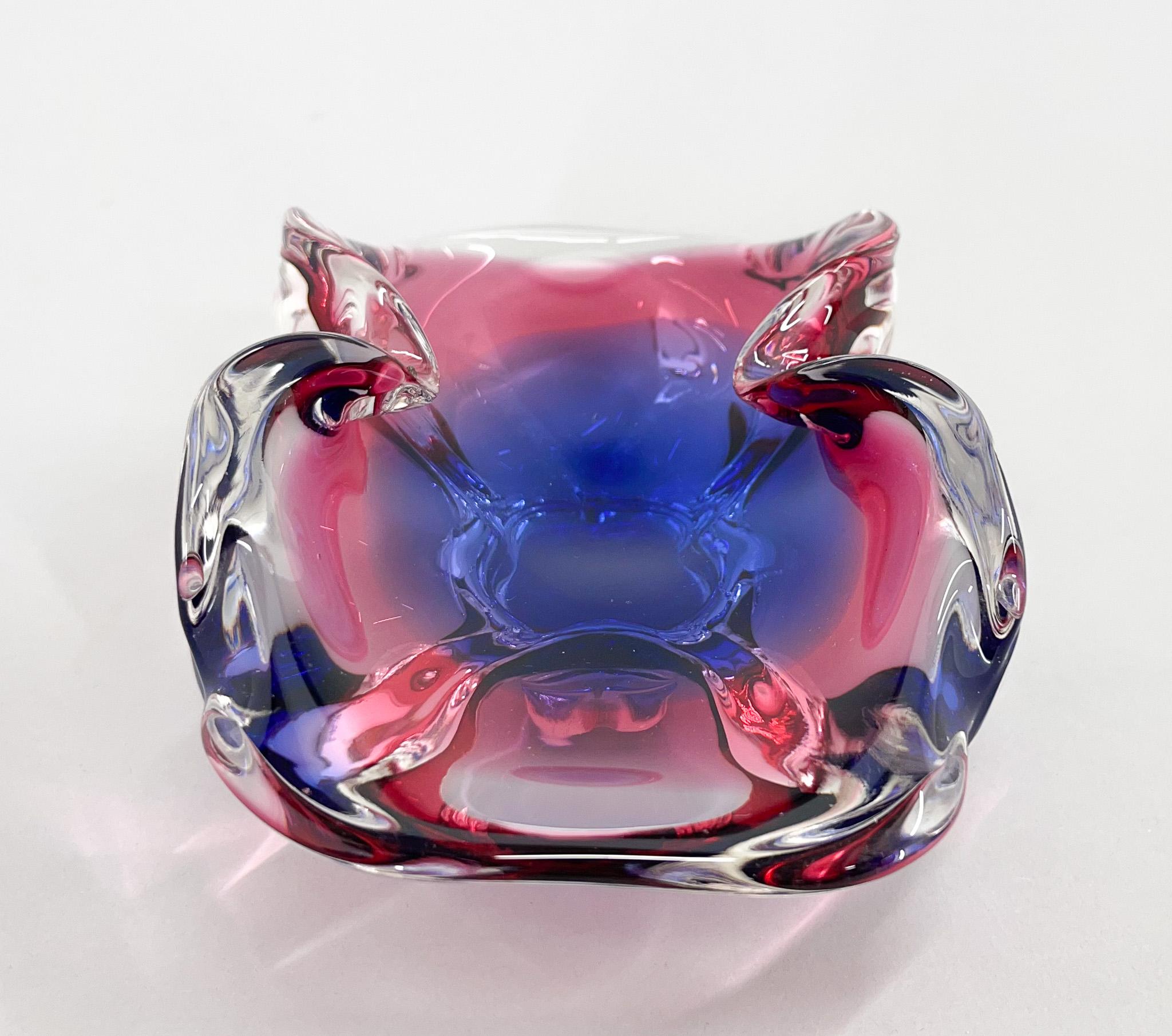 20th Century 1960's Art Glass Bowl by Designer Josef Hospodka, Czechoslovakia For Sale