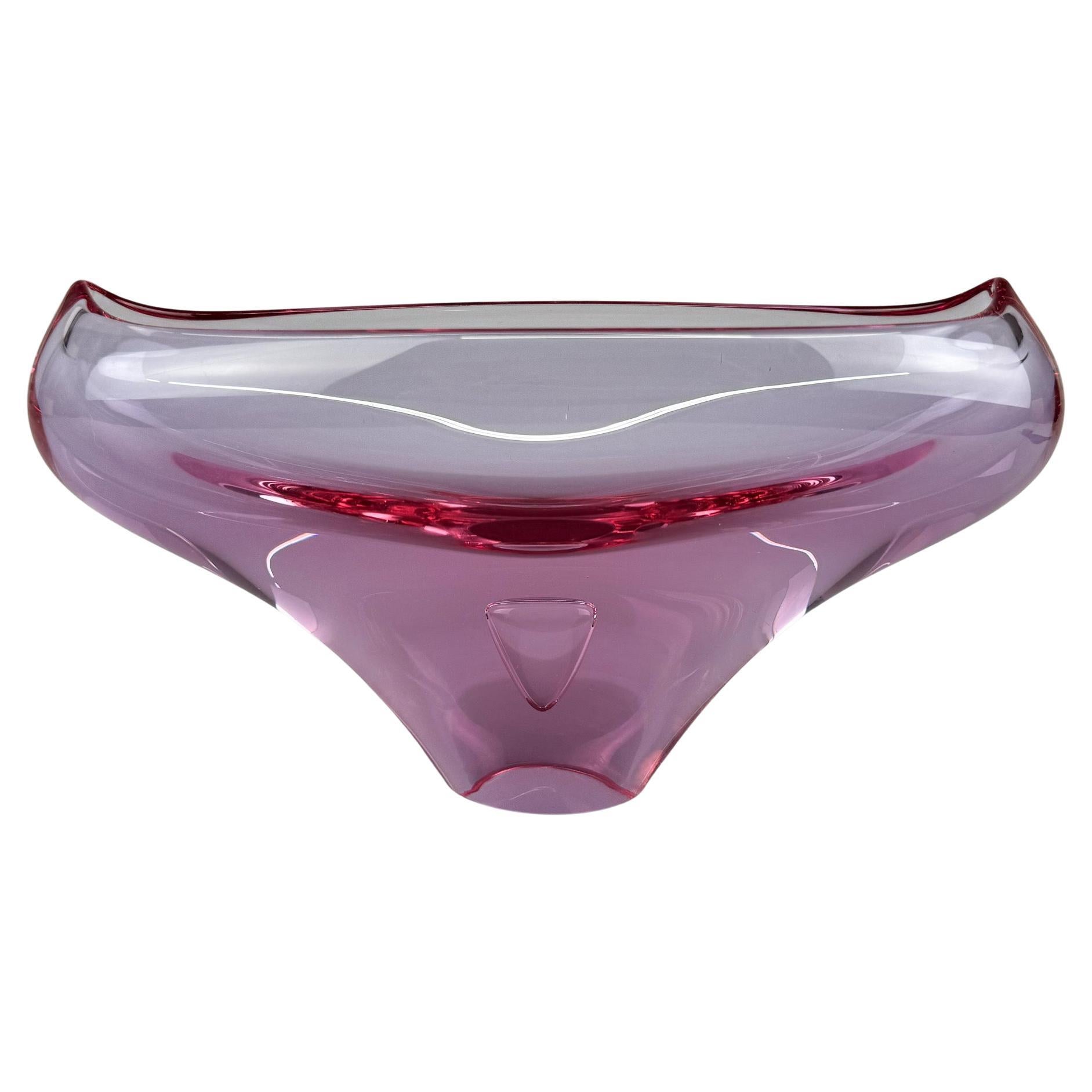 Bol en verre d'art des années 1960 du designer de verre Miloslav Klinger, Tchécoslovaquie en vente
