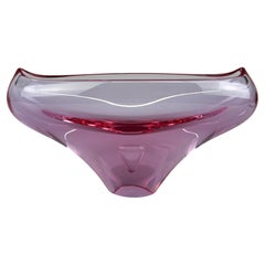 1960s Art Glass Bowl by Glass Designer Miloslav Klinger, Czechoslovakia