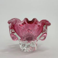 Schale aus Kunstglas aus den 1960er Jahren von Josef Hospodka für die Glashütte Chribska, Tschechoslowakei