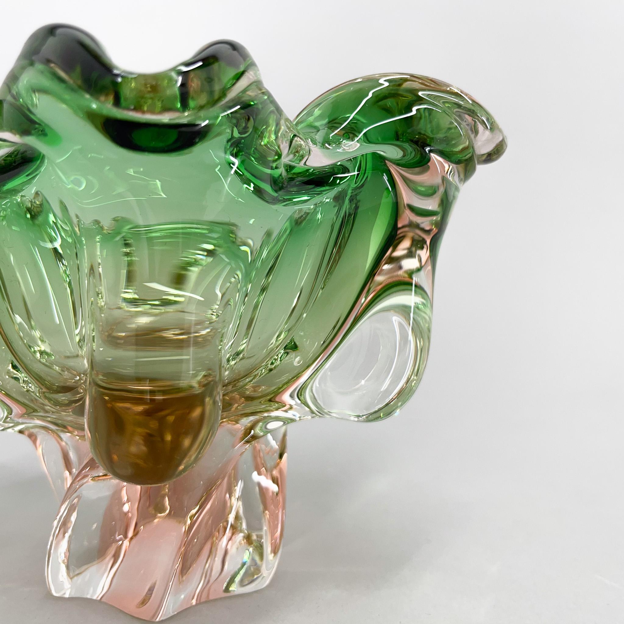 20th Century 1960s Art Glass Bowl by Josef Hospodka for Chribska Glassworks, Czechoslovakia