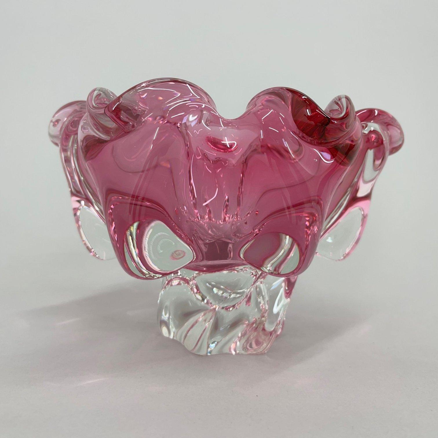 1960's Art Glass Bowl by Josef Hospodka for Chribska Glassworks, Czechoslovakia In Good Condition In Praha, CZ