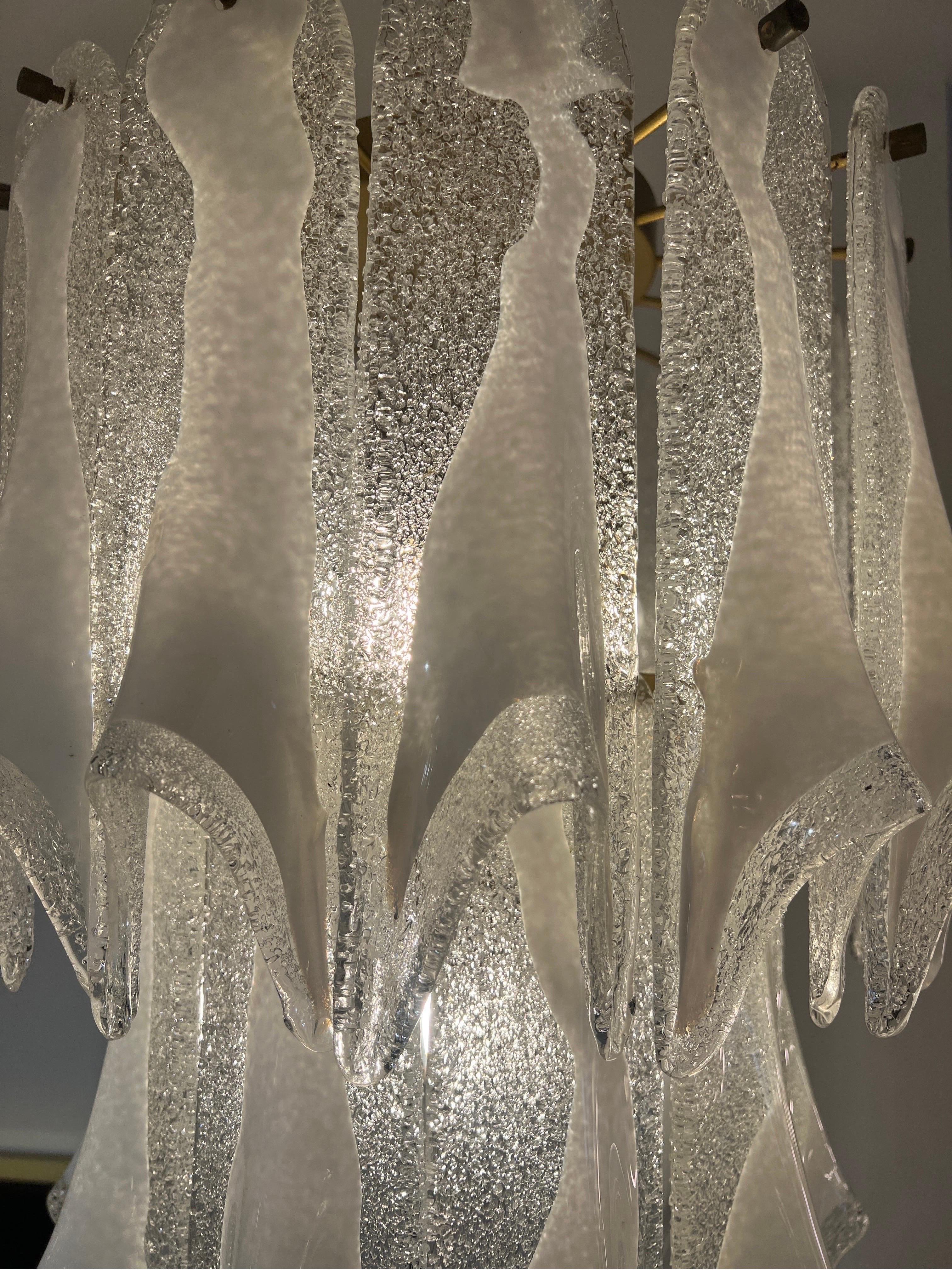Italian 1960s art glass chandelier by Mazzega   For Sale
