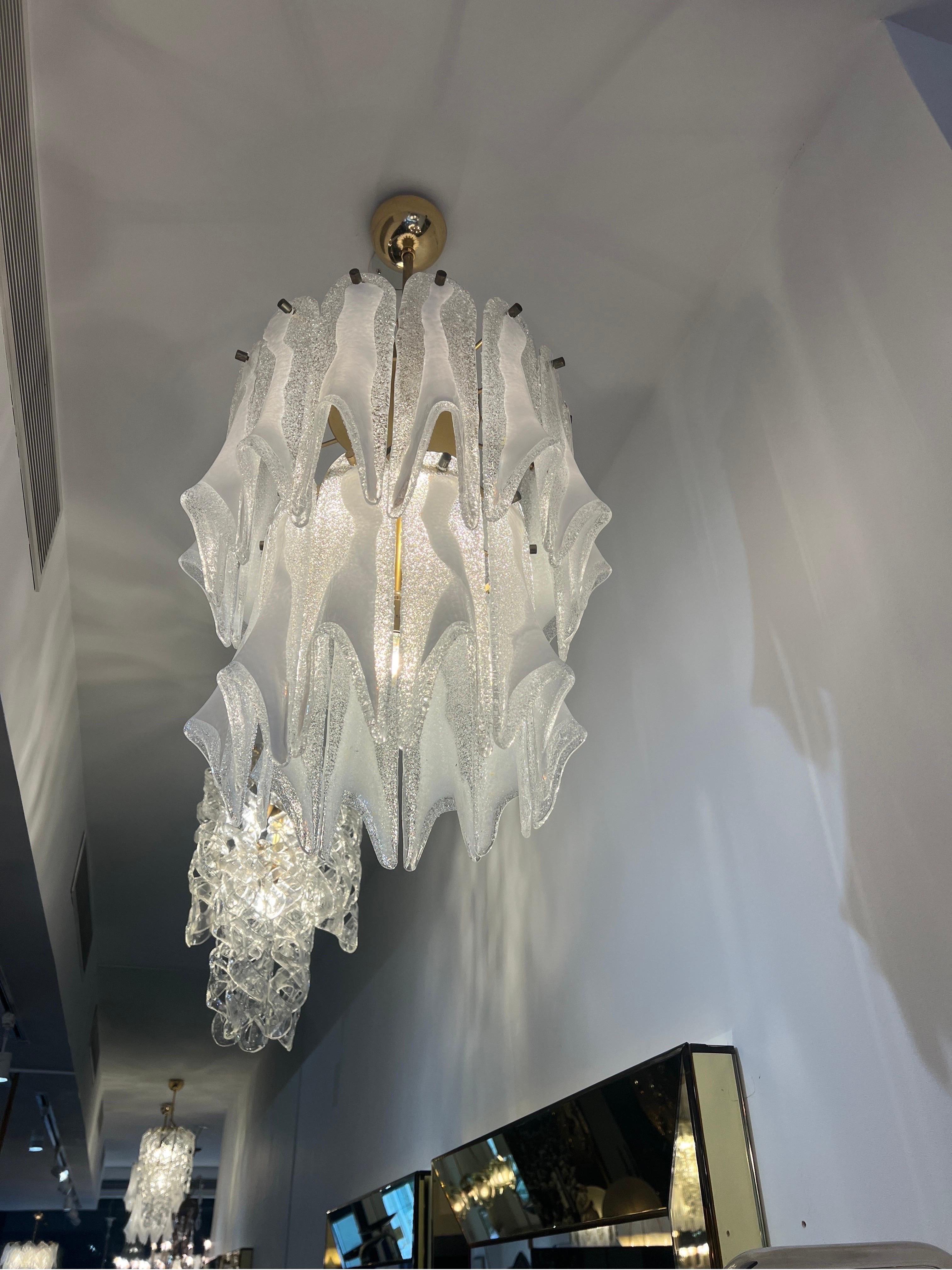 Mid-20th Century 1960s art glass chandelier by Mazzega   For Sale