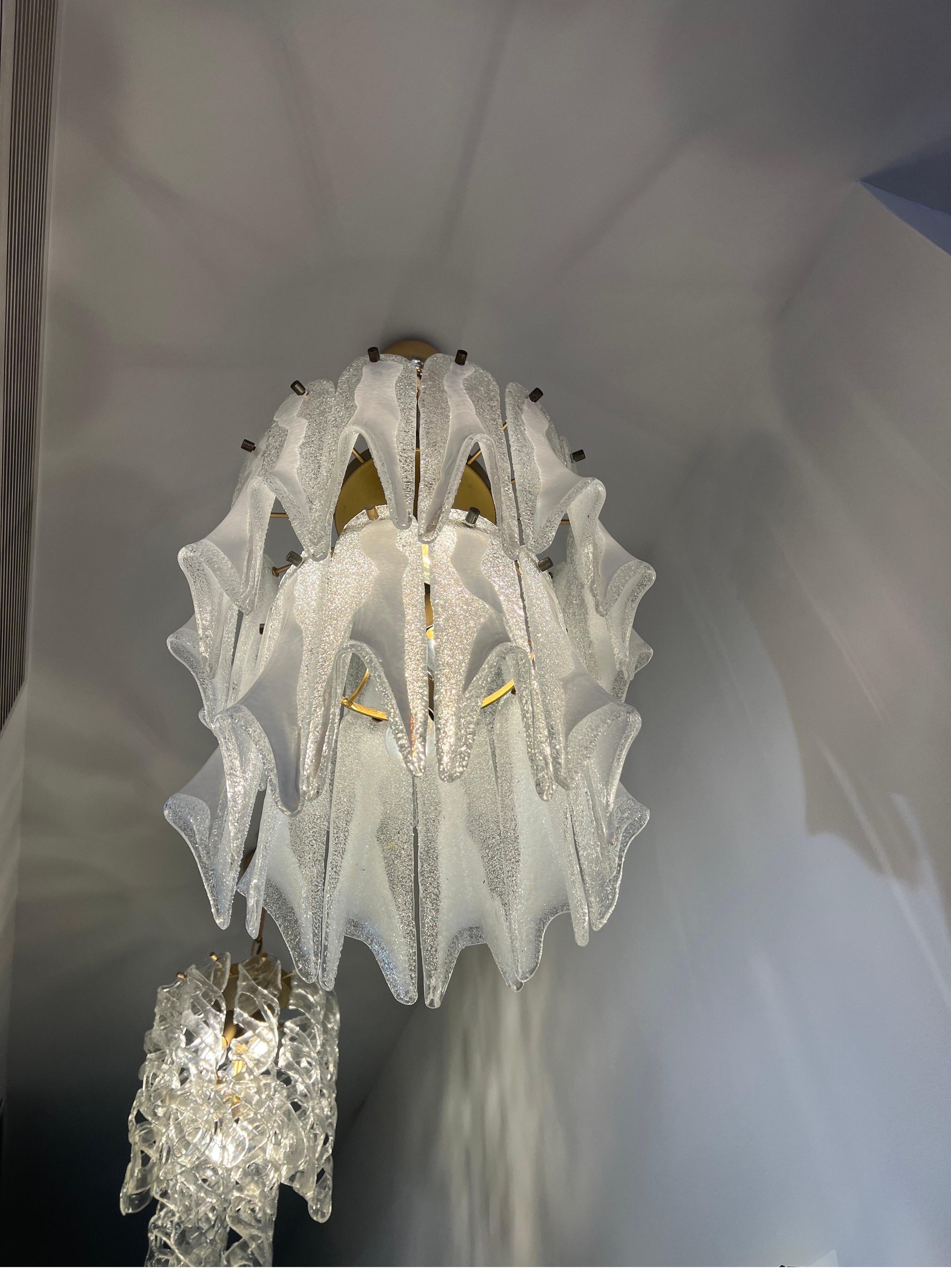 Lustre en verre d'art des années 1960 par Mazzega en vente 1