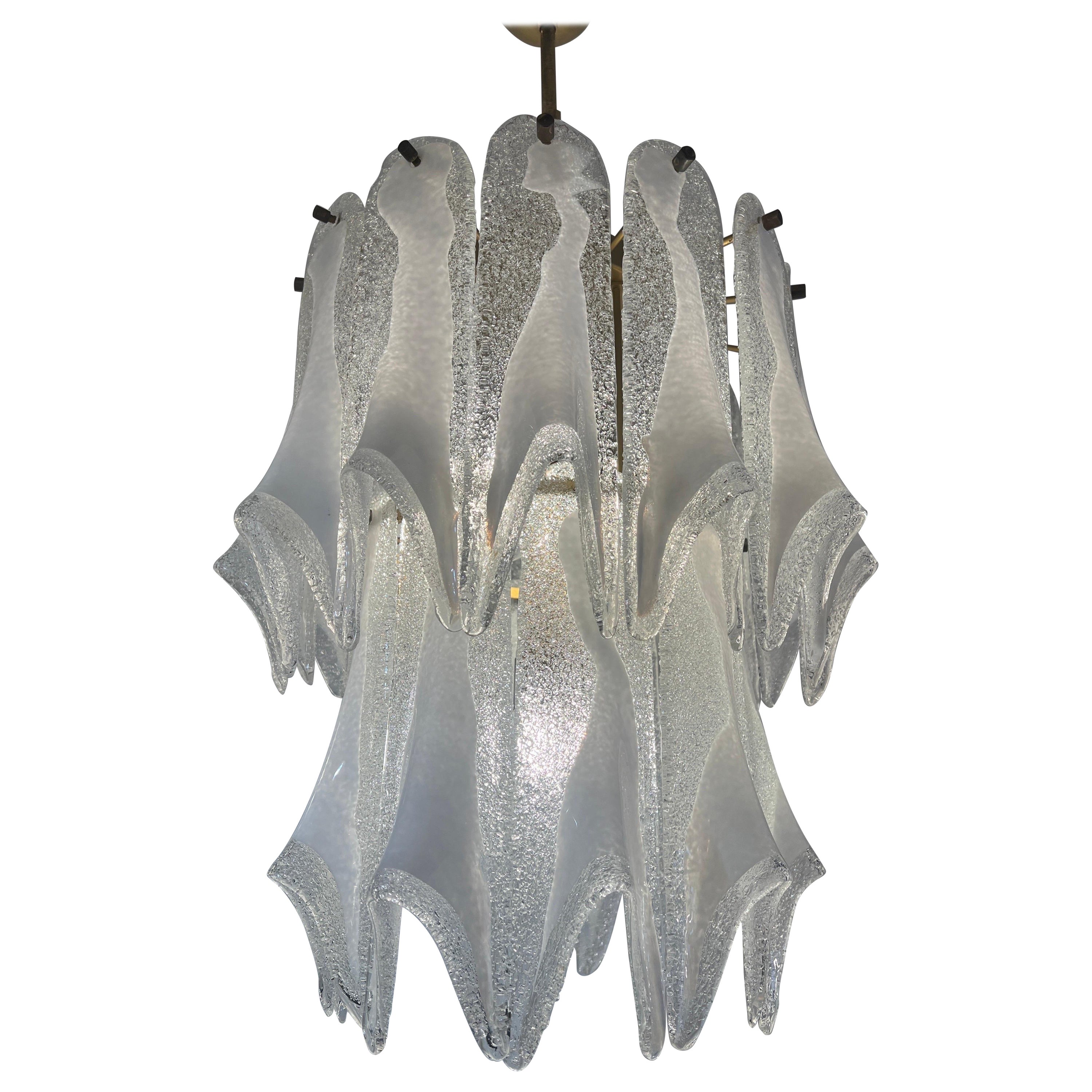 Lampadario in vetro artistico anni '60 di Mazzega