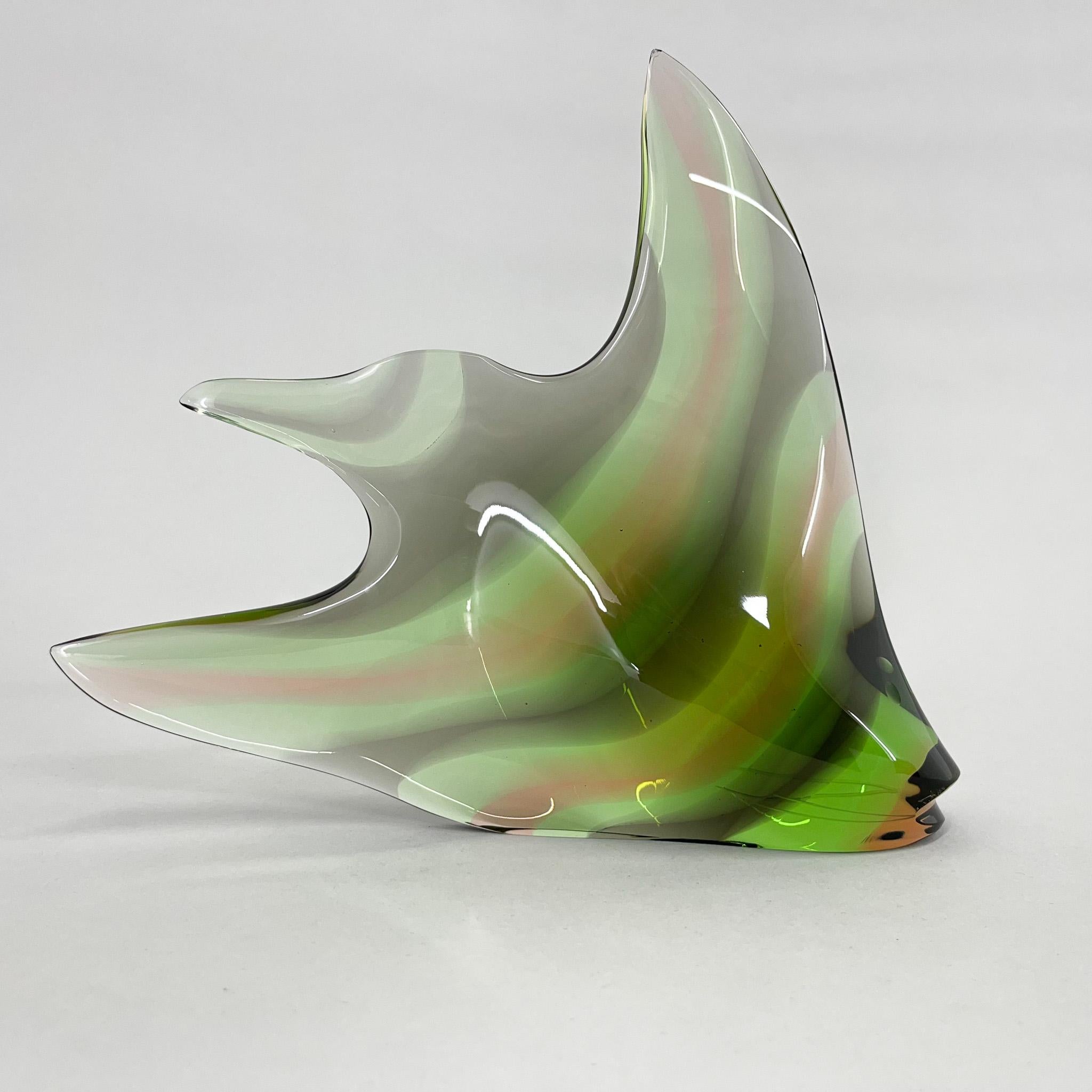 1960's Art Glass Fish Designed by Stanislav Honzík for Nový Bor Glassworks For Sale 6