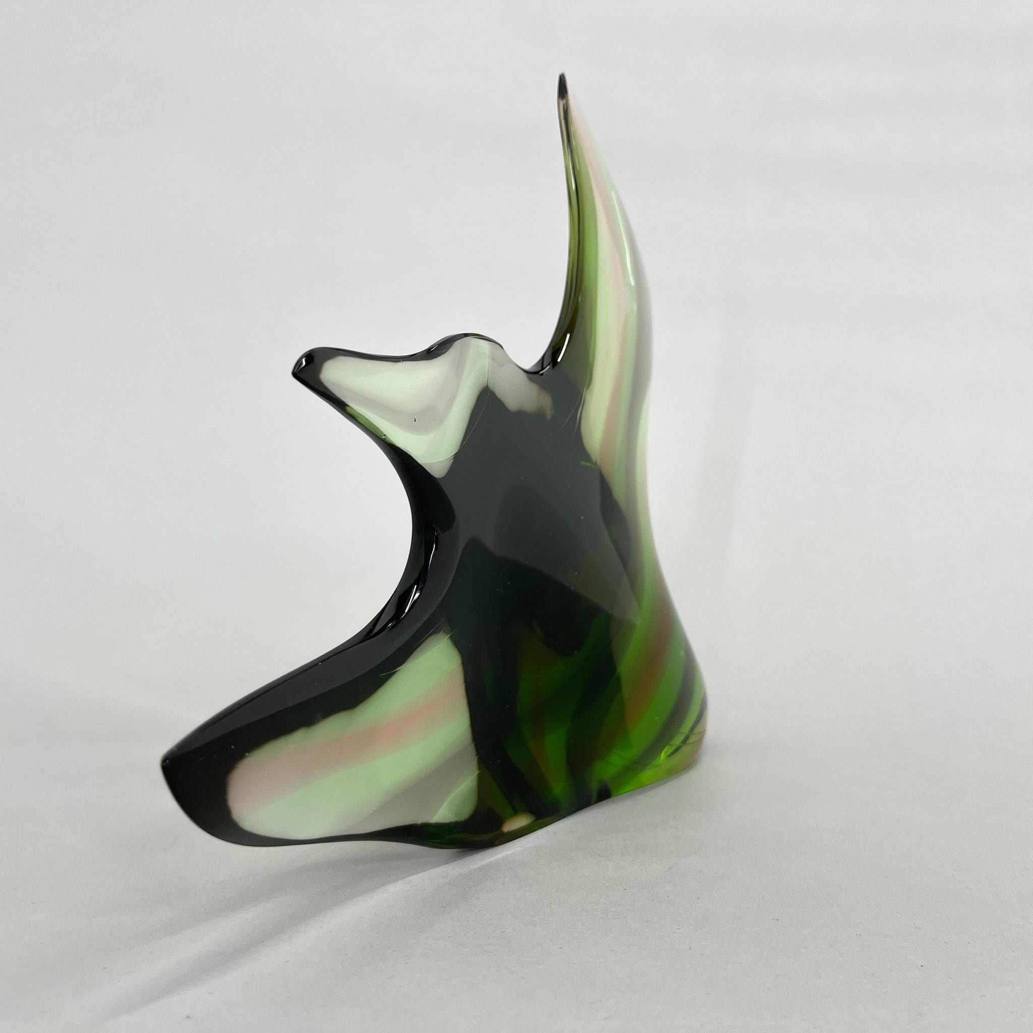1960's Art Glass Fish Designed by Stanislav Honzík for Nový Bor Glassworks For Sale 8