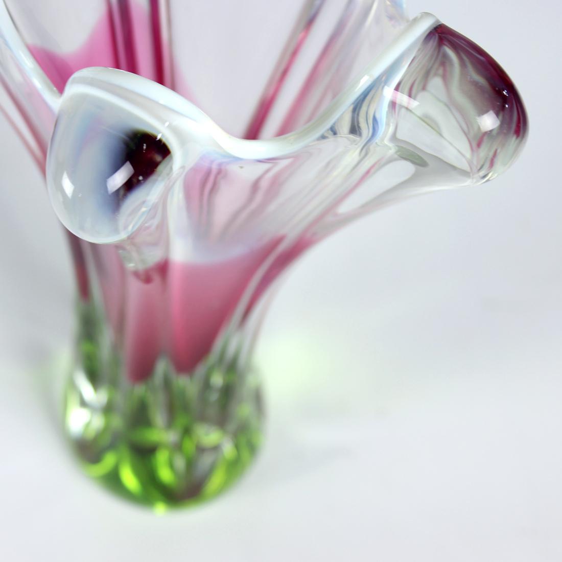Czech 1960s Art Glass Vase By Josef Hospodka, Chribska Glass For Sale