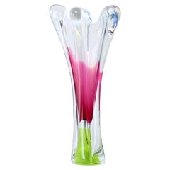 Antique 1960s Art Glass Vase By Josef Hospodka, Chribska Glass