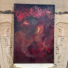 1960 Arte Modernista Pittura ad olio astratta originale