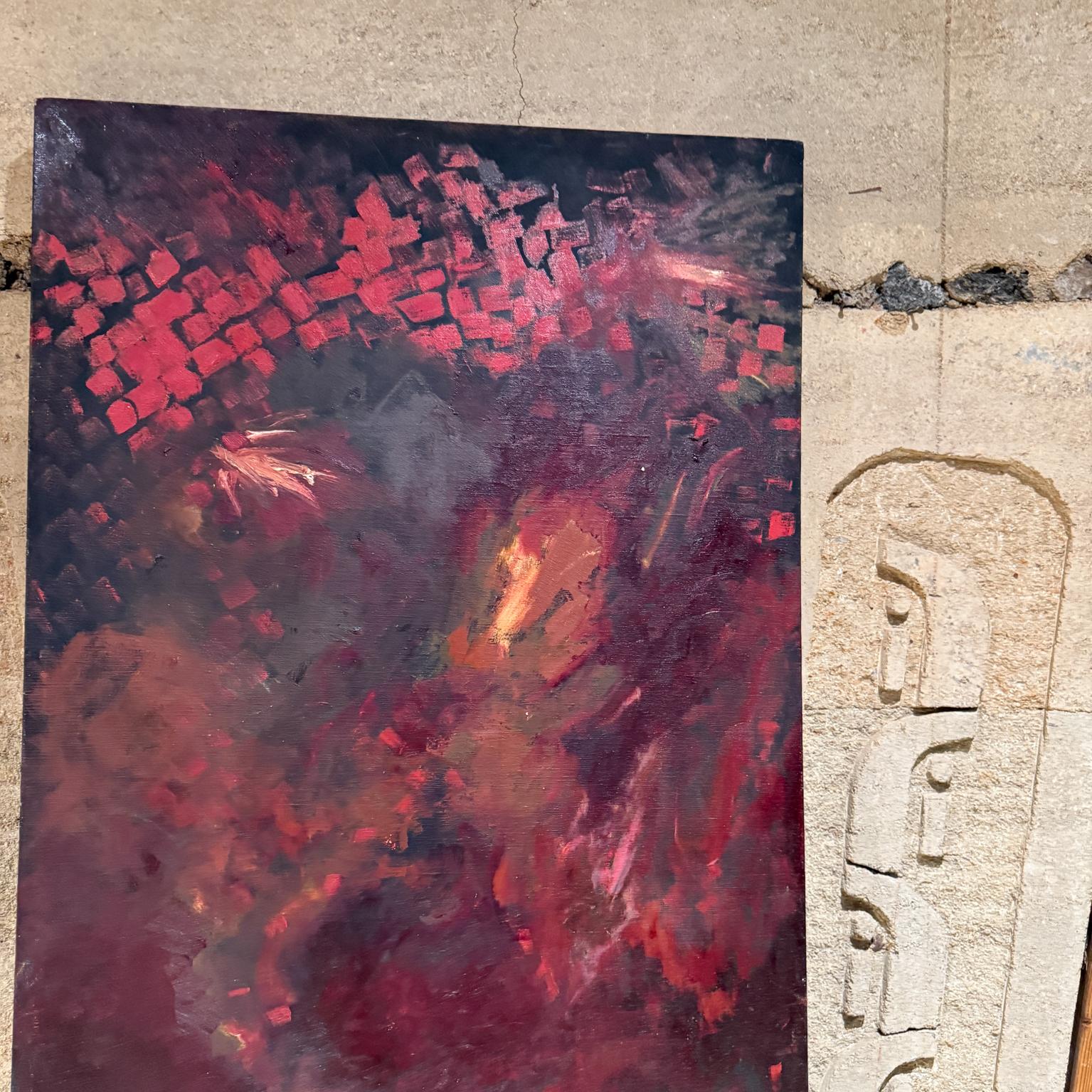 Unknown 1960s Art Modernist Original Abstract Oil Painting For Sale