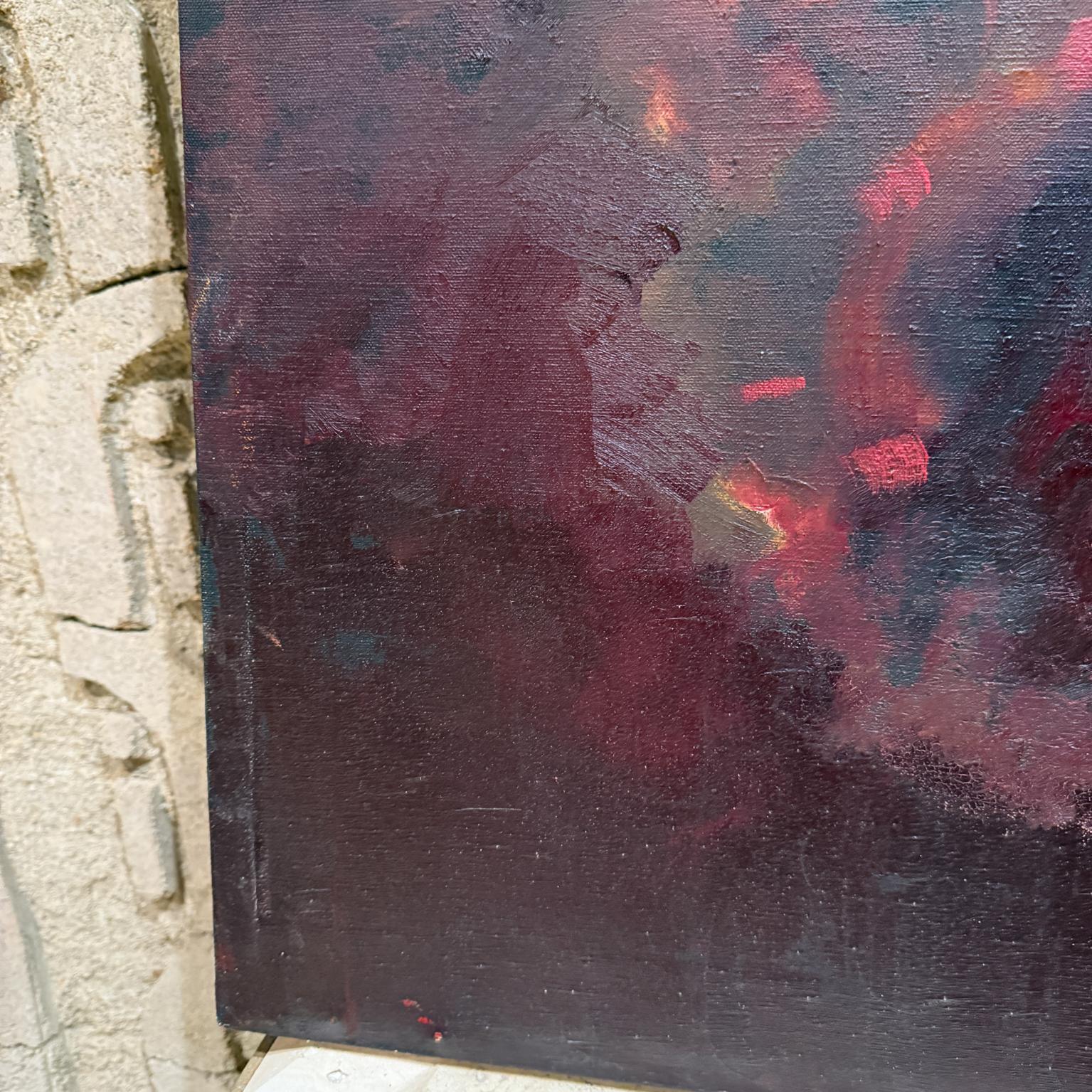 Mid-20th Century 1960s Art Modernist Original Abstract Oil Painting For Sale