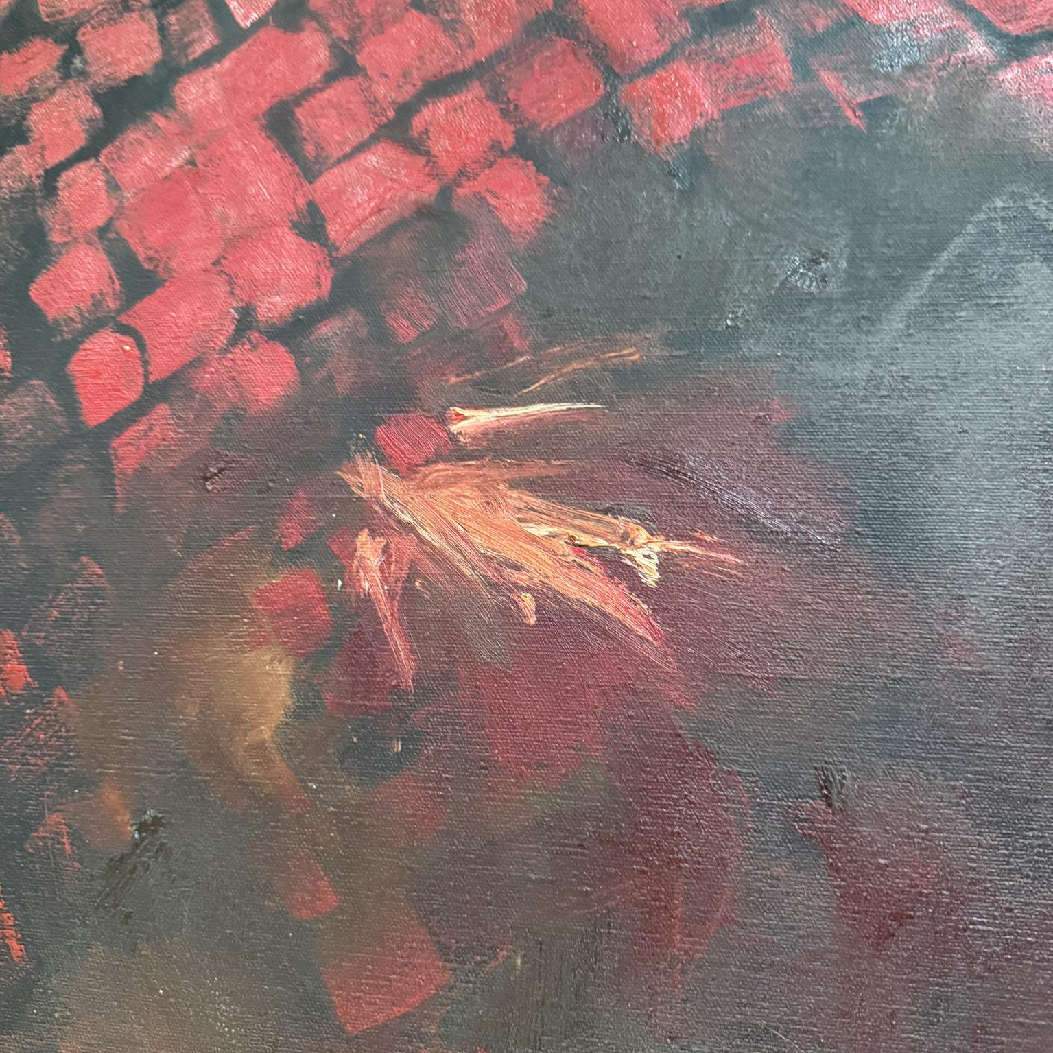 Canvas 1960s Art Modernist Original Abstract Oil Painting For Sale