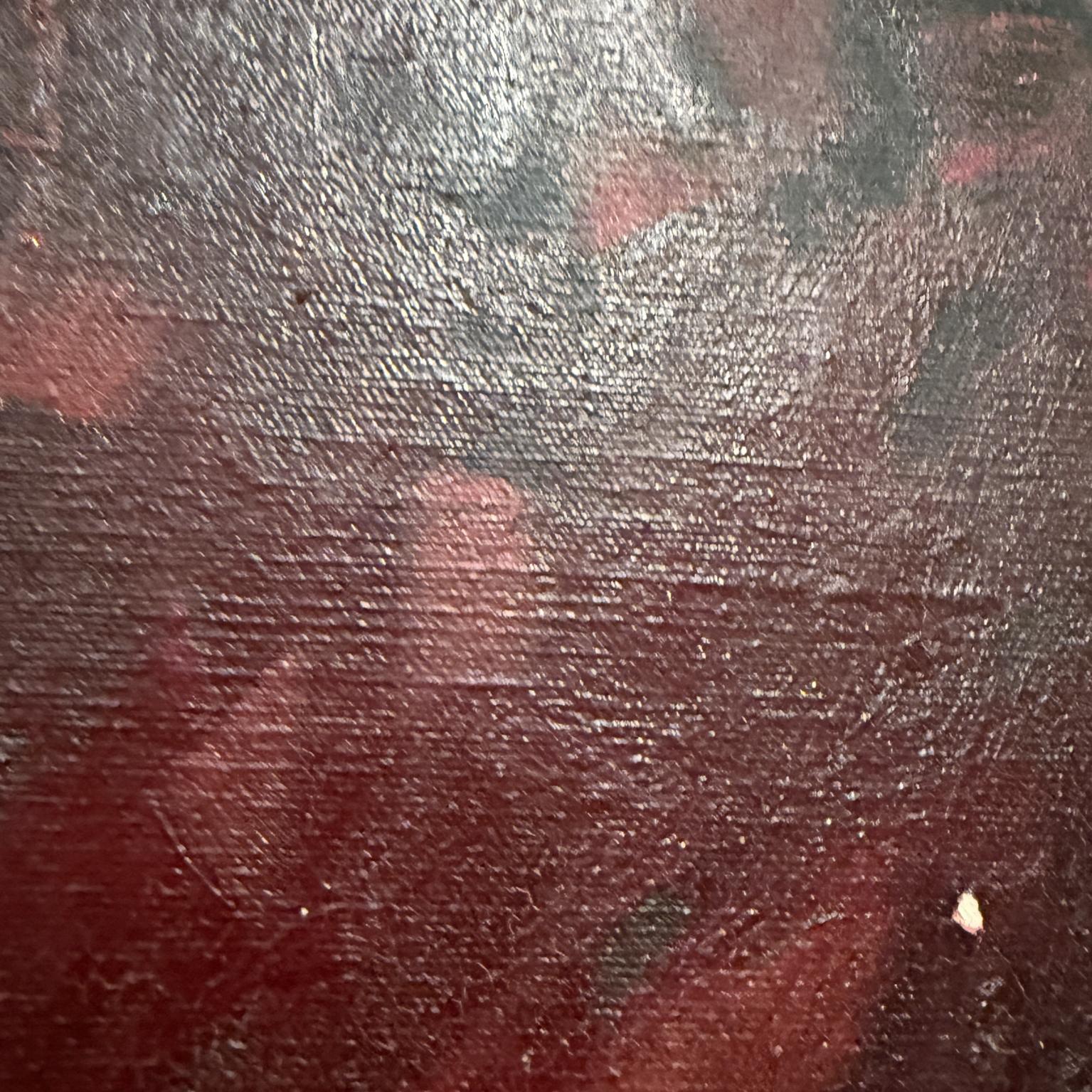 1960s Art Modernist Original Abstract Oil Painting For Sale 1
