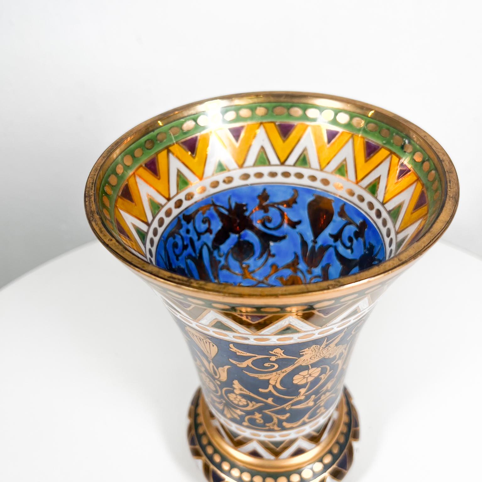 1960s Art Nouveau Czech Bohemian Crystal Art Glass Murano Vase In Good Condition In Chula Vista, CA