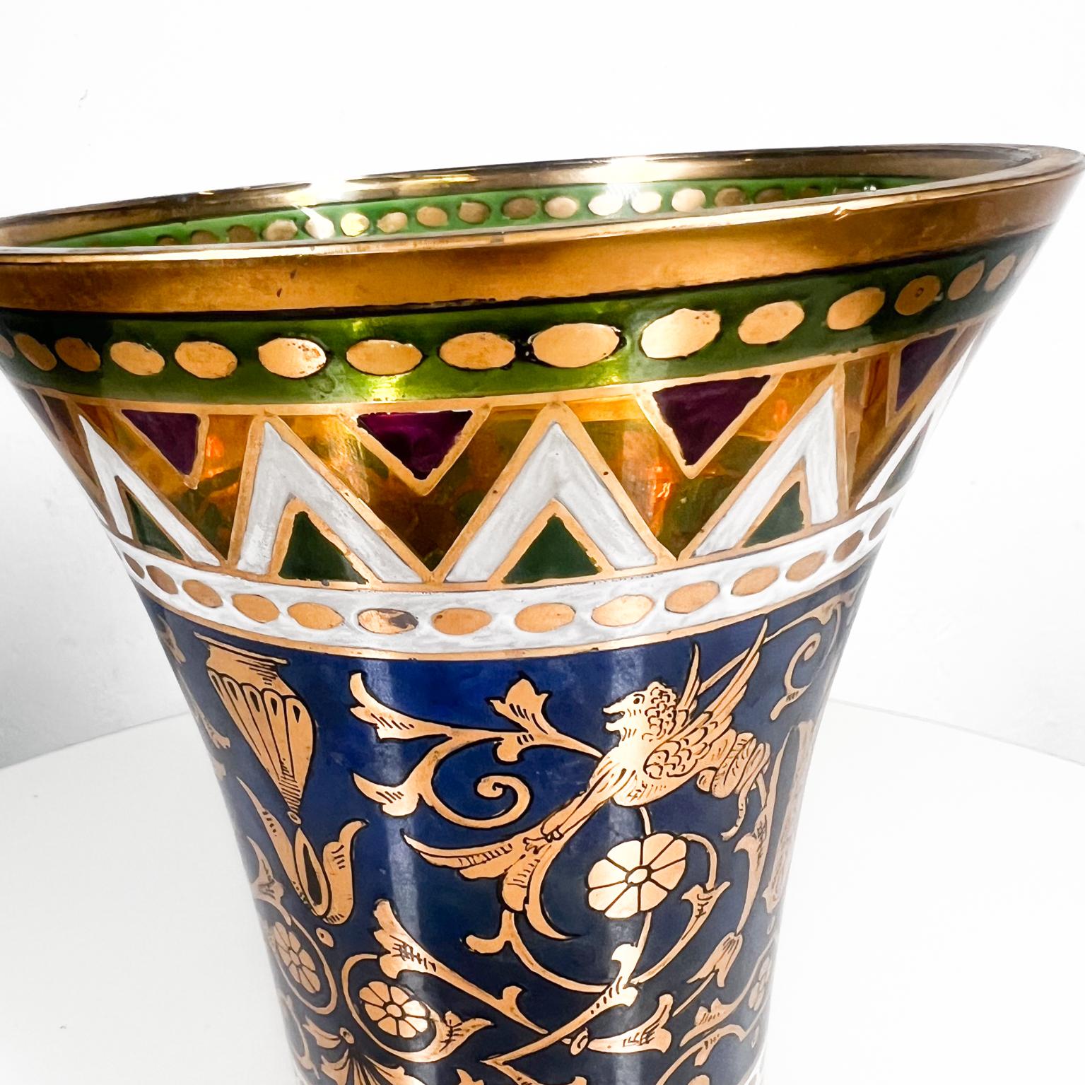 1960s Art Nouveau Czech Bohemian Crystal Art Glass Murano Vase 1