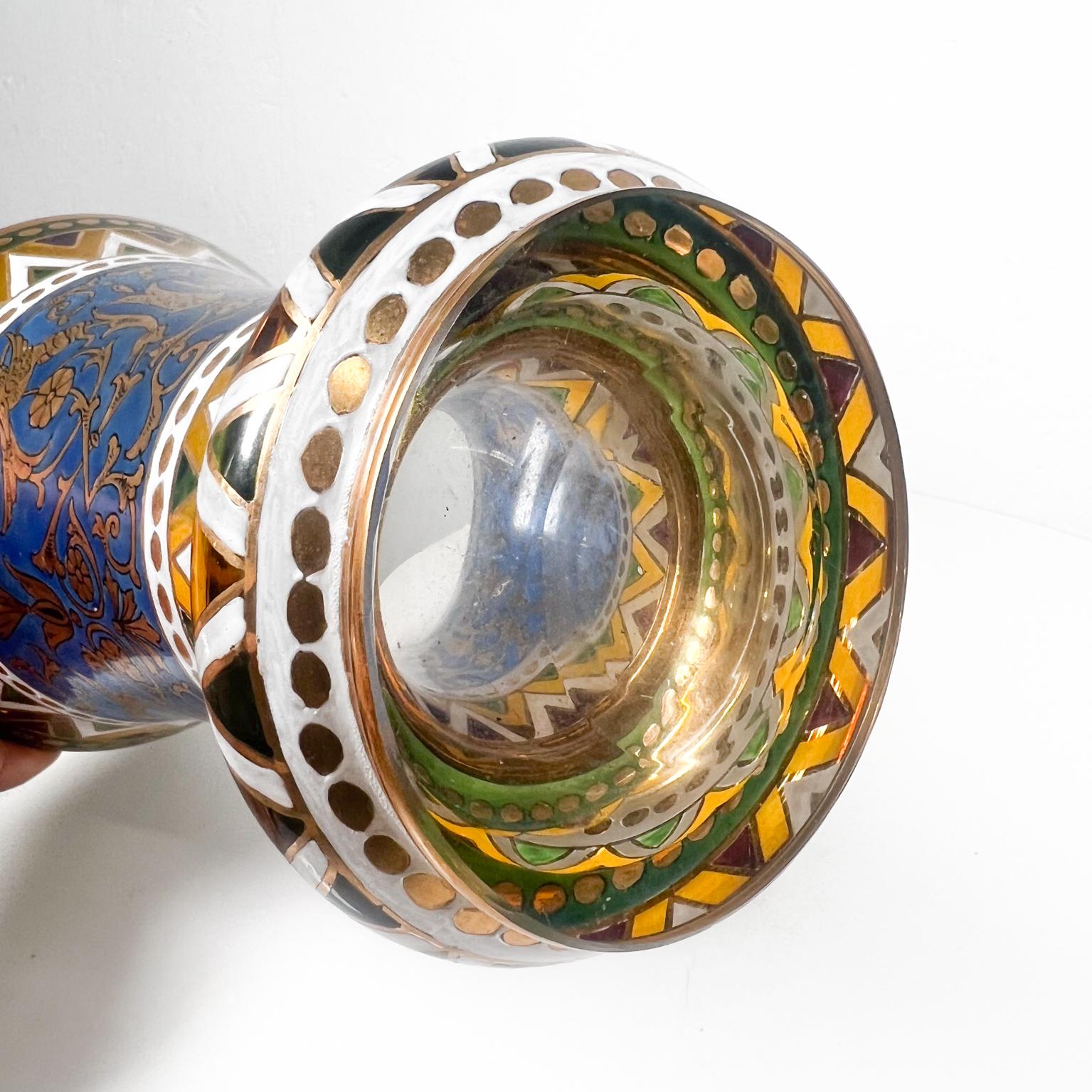 1960s Art Nouveau Czech Bohemian Crystal Art Glass Murano Vase 2