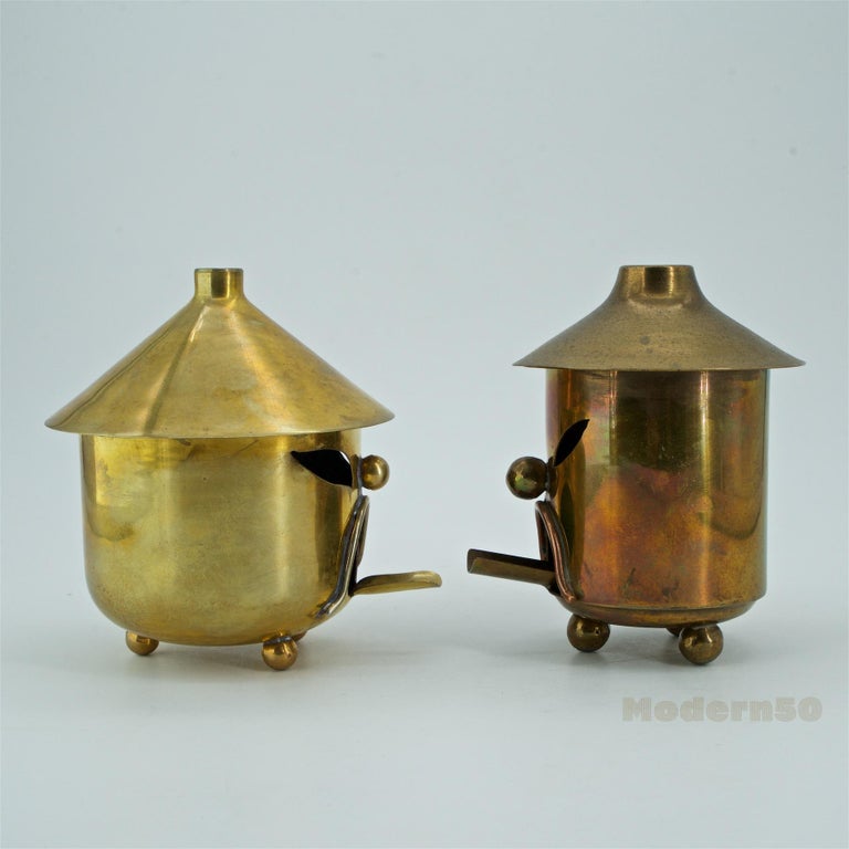 1960s Artes De Mexico Metalwork Ashtray Lantern Smokestack Incense