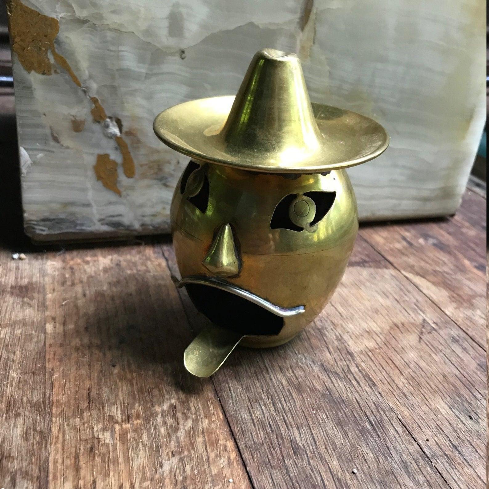 Mexican 1960s Artes De Mexico Metalwork Ashtray Lantern Smokestack Incense Burner Candle For Sale