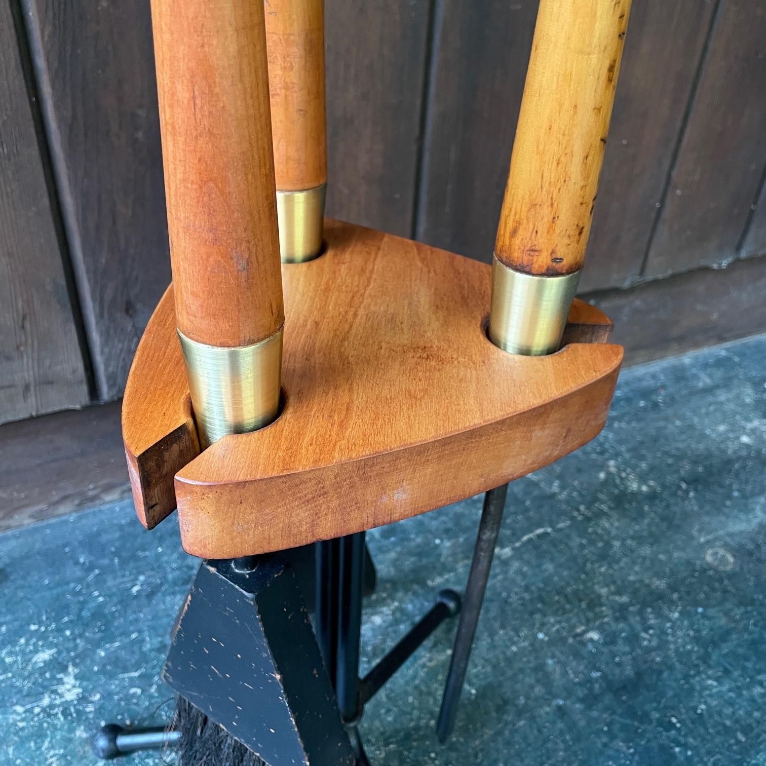 Kaminbesteck aus Ahornholz und schwarzem Eisen, Arthur Umanoff, 1960er Jahre, American Moderne, 1960er Jahre im Angebot 3