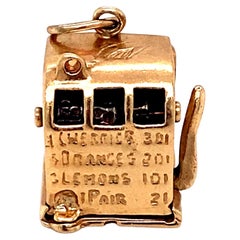1960s Articulated Slot Machine Charm in 14 Karat Gold
