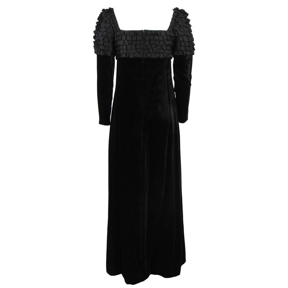 velvet maxi dress black