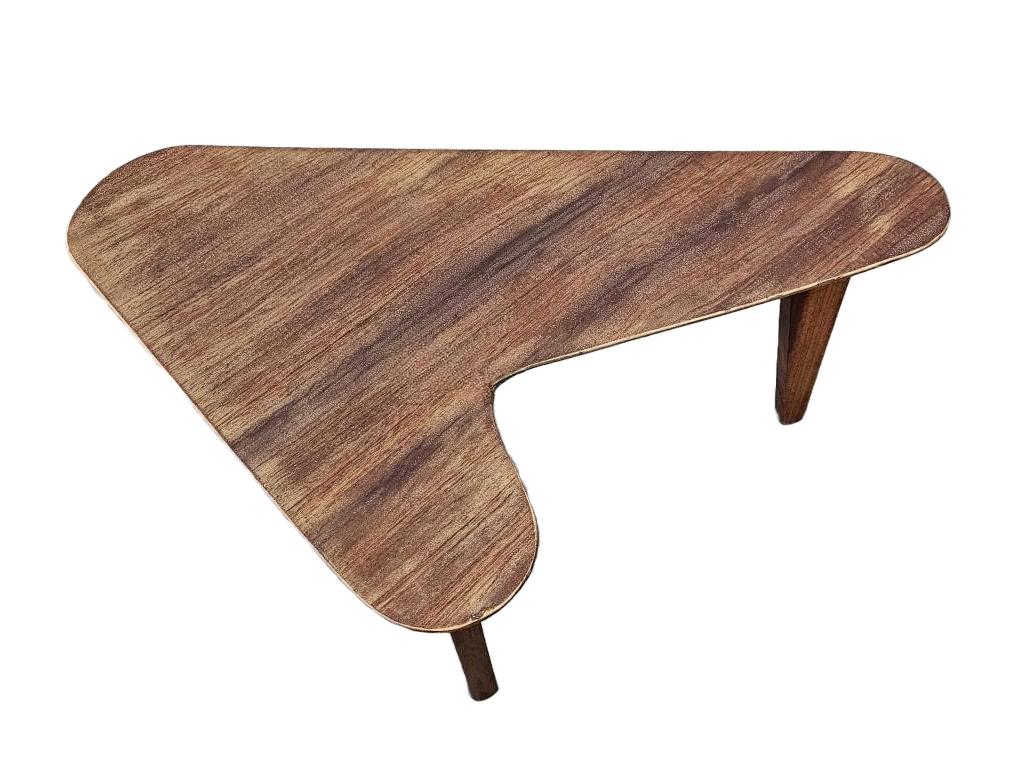 Beveled 1960s Artist's Palette (Boomerang) Side Table in Oak - Set of 2