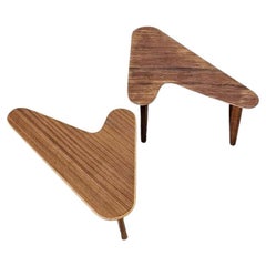 1960s Artist's Palette (Boomerang) Side Table in Oak - Set of 2