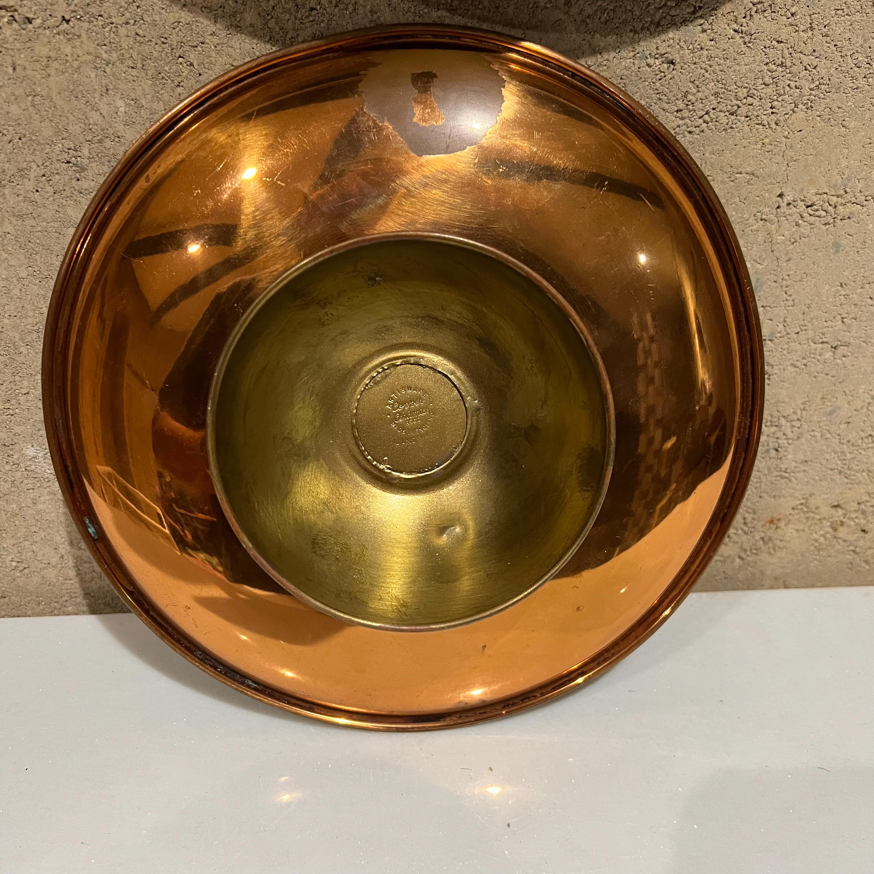 Mid-20th Century 1960s Artisware Handmade Colorful Platter Copper Enamel Tray Made in England