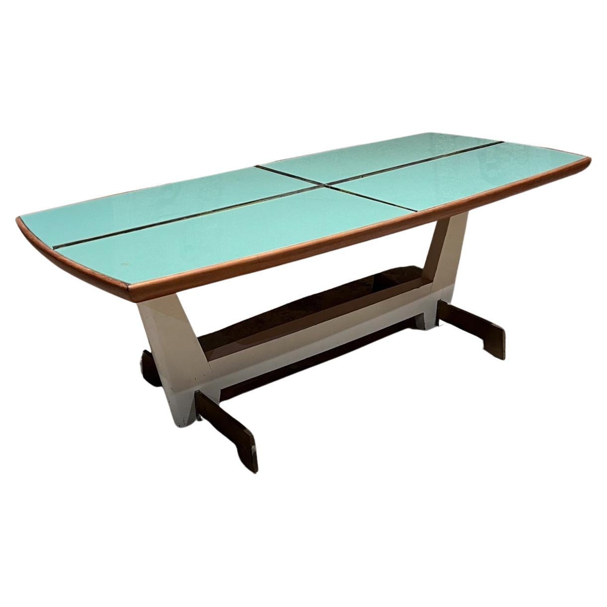 Mesa de centro de madera maciza con azulejos de cristal Arturo Pani de los años 60 Ciudad de México Moderno de mediados de siglo en venta