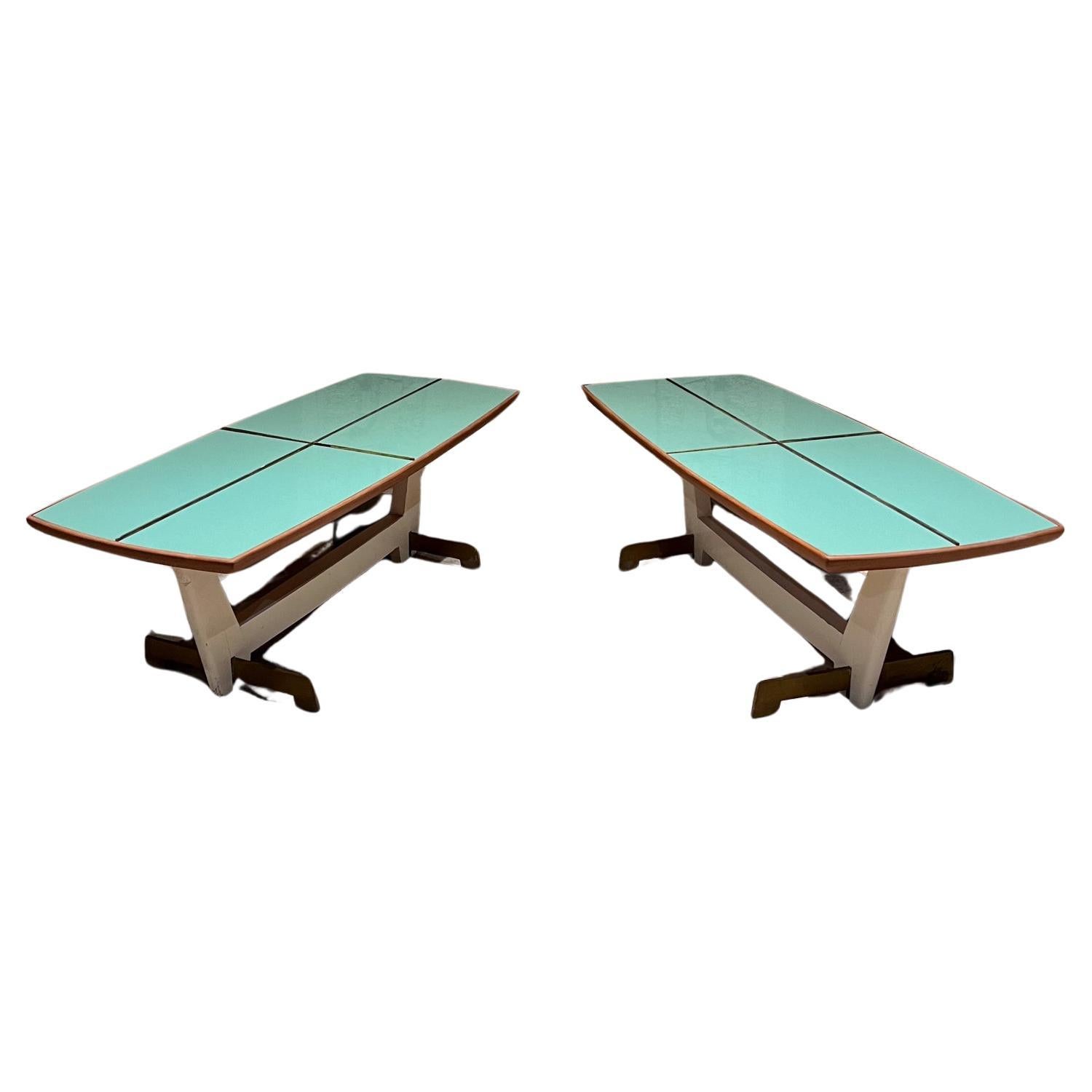 Table basse en bois massif et carreaux de verre Arturo Pani, Mexico, années 1960