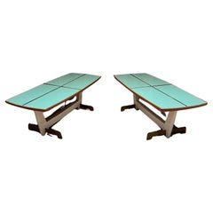 1960s Arturo Pani Glass Tiled Solid Wood Coffee Table Mexico City