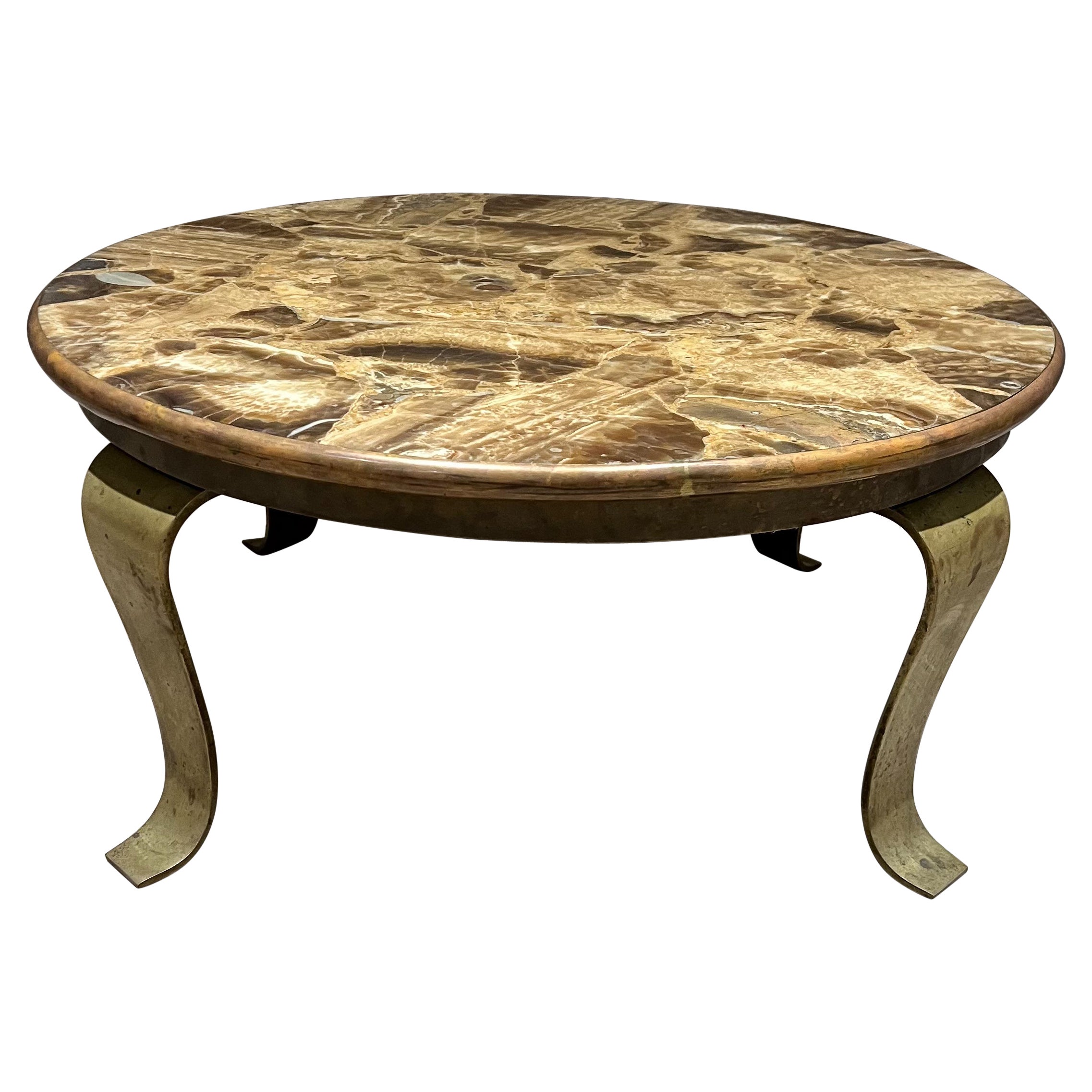 1960s Arturo Pani Golden Marble Cocktail Table Guy Muller of Mexico