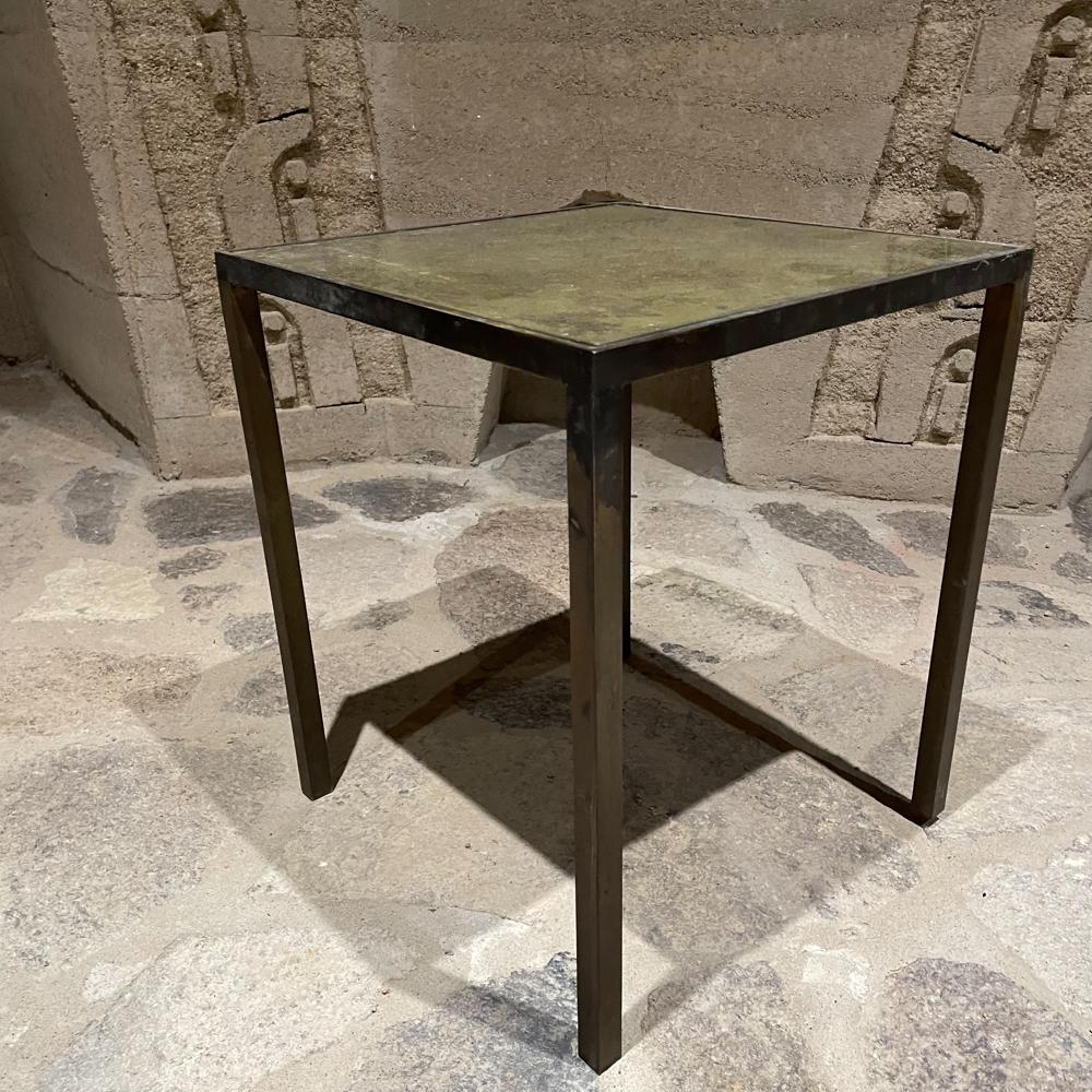 1960s Arturo Pani Mexican Modernism Side Table in Bronze with Eglomise Glass For Sale 3