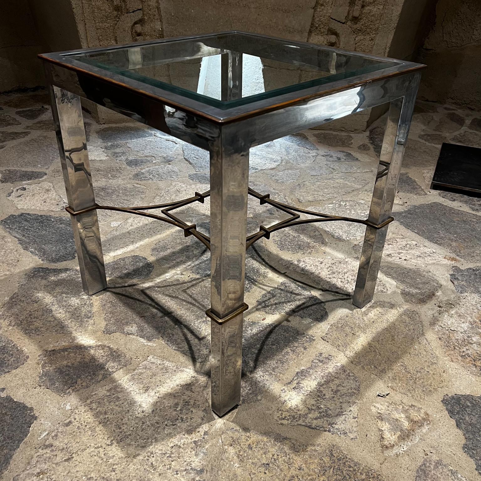 1960s Arturo Pani Modern Side Tables Aluminum and Bronze Mexico City For Sale 11