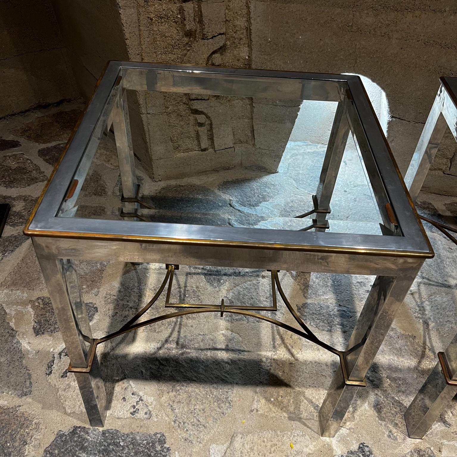 1960s Arturo Pani Modern Side Tables Aluminum and Bronze Mexico City For Sale 1