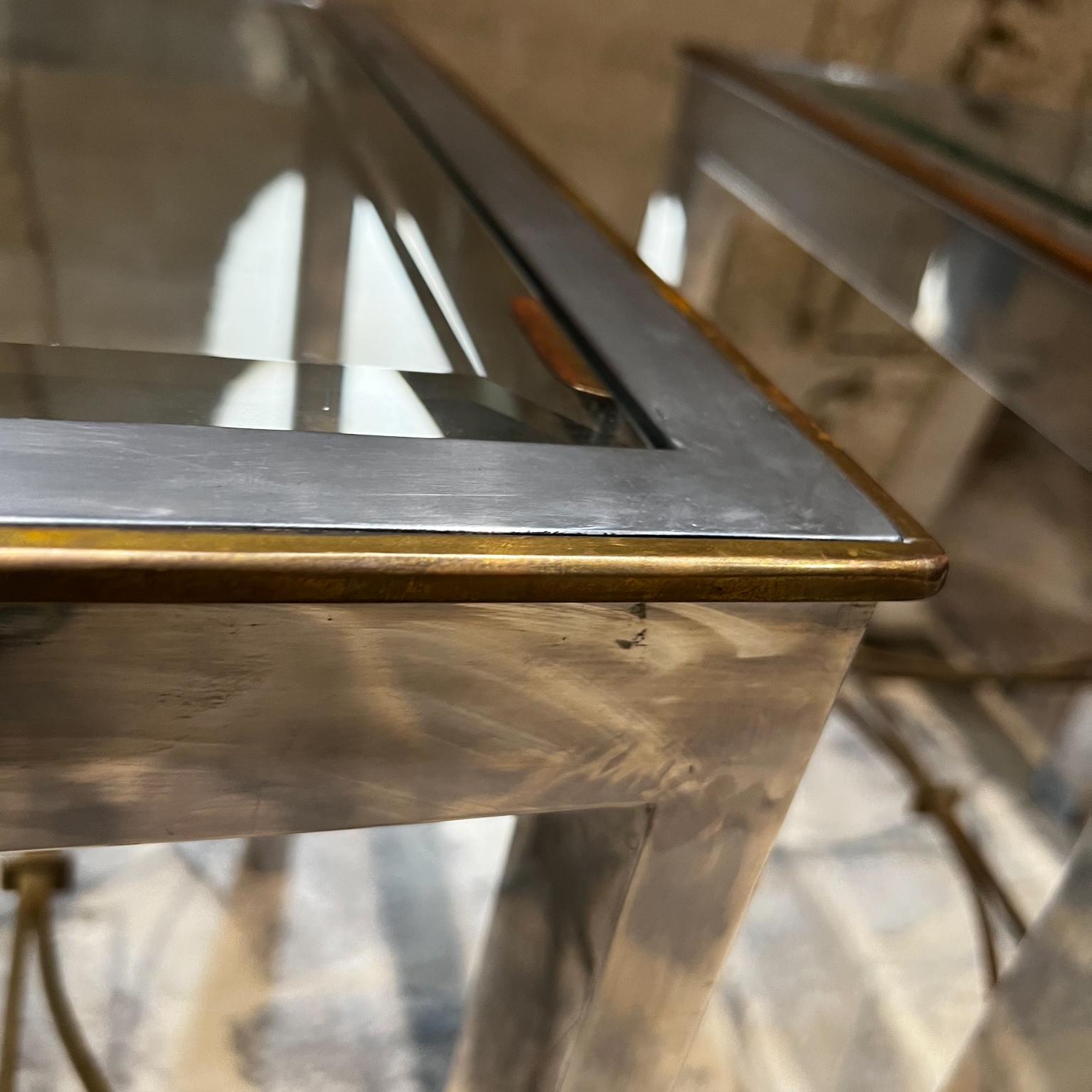 1960s Arturo Pani Modern Side Tables Aluminum and Bronze Mexico City For Sale 3