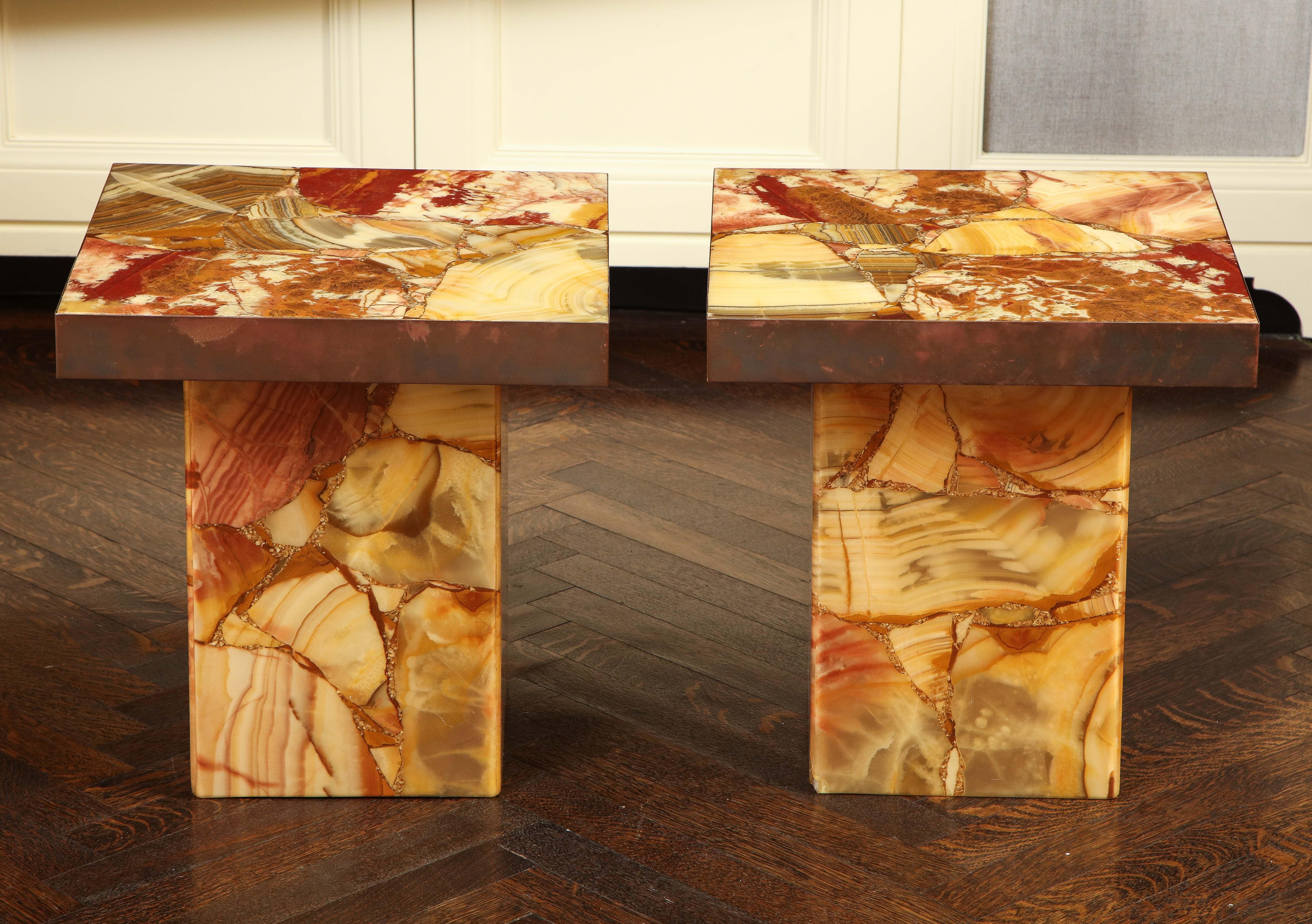 1960s Arturo Pani Onyx Backgammon Table with Two Stools by Muller's of Mexico 13