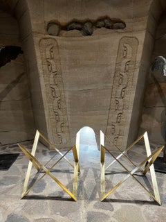 1960s Arturo Pani Glass Gold Leaf Side Tables Mexico City