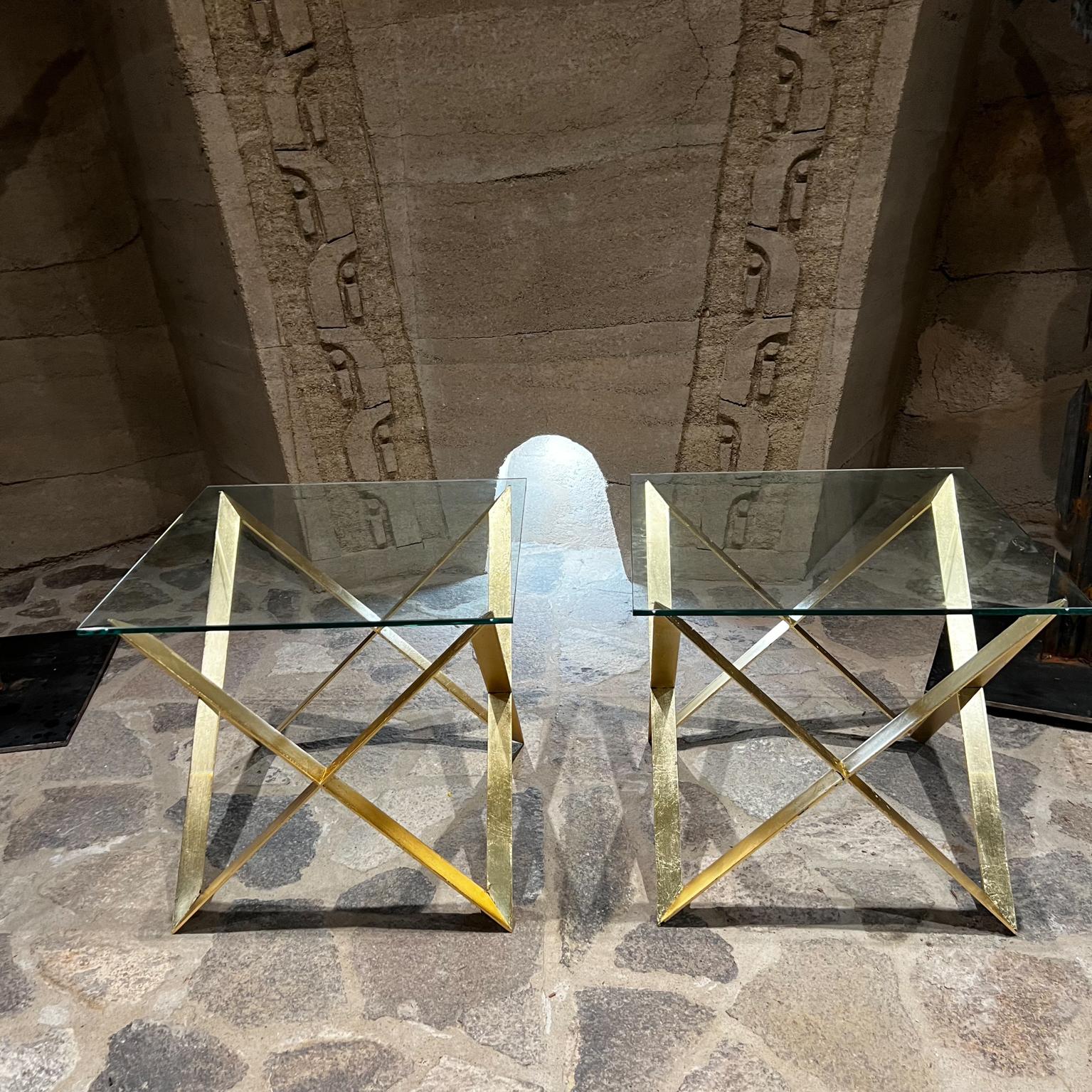Mexican 1960s Arturo Pani Stellar Glass on Gold Leaf Side Tables Mexico City For Sale
